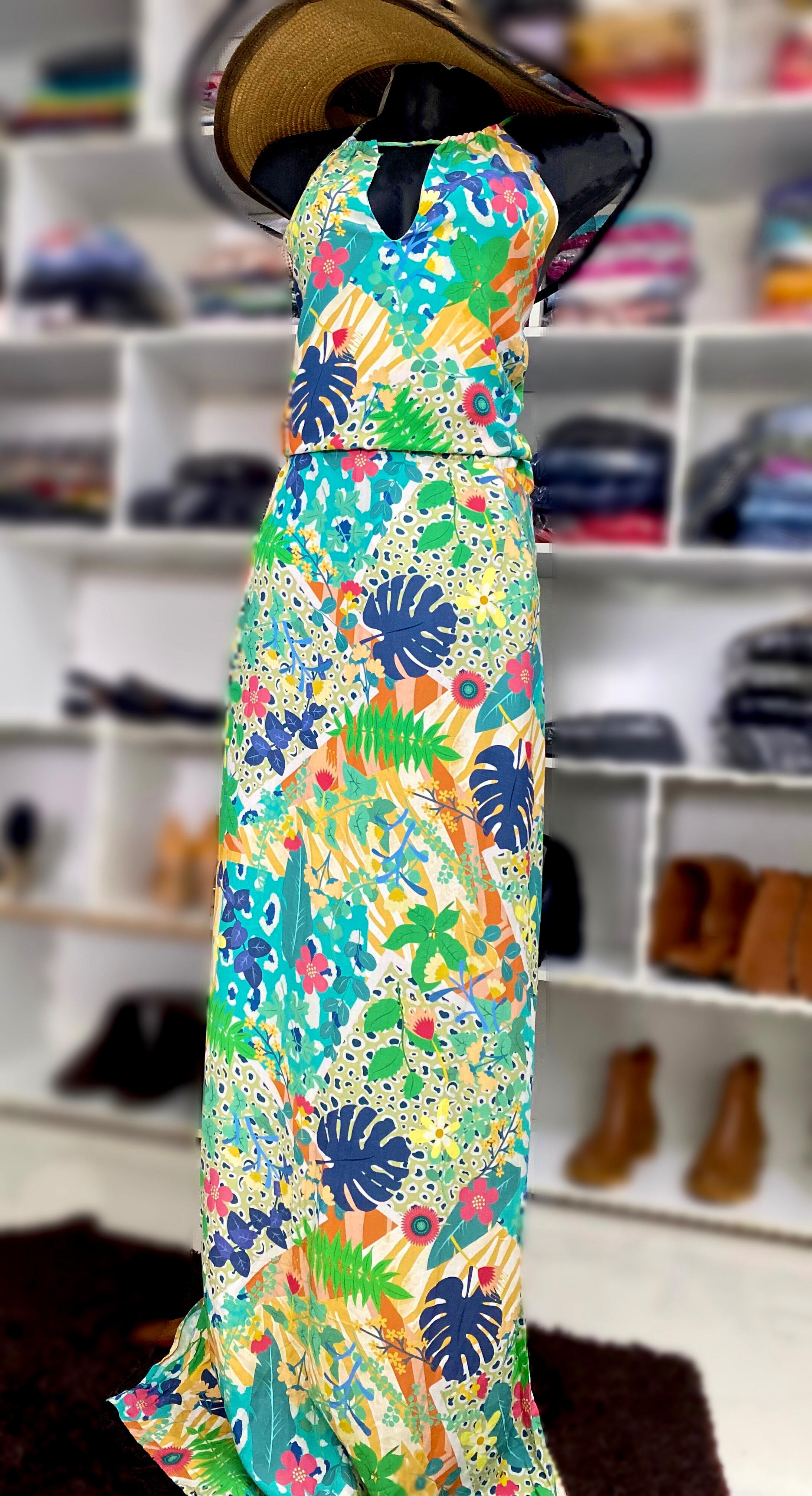 Vestido Floral Longo Tamanho G