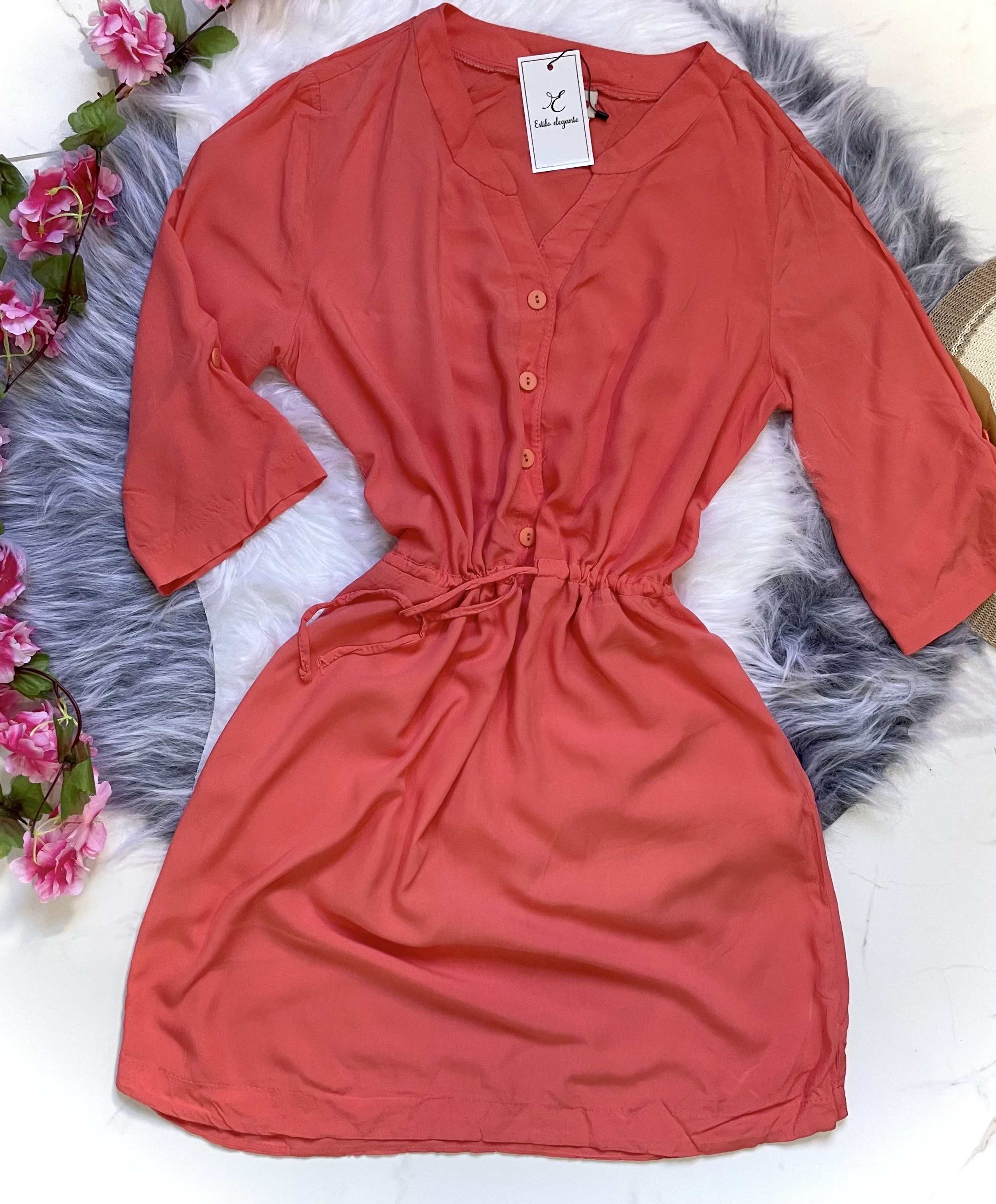 Vestido Coral Feminino
