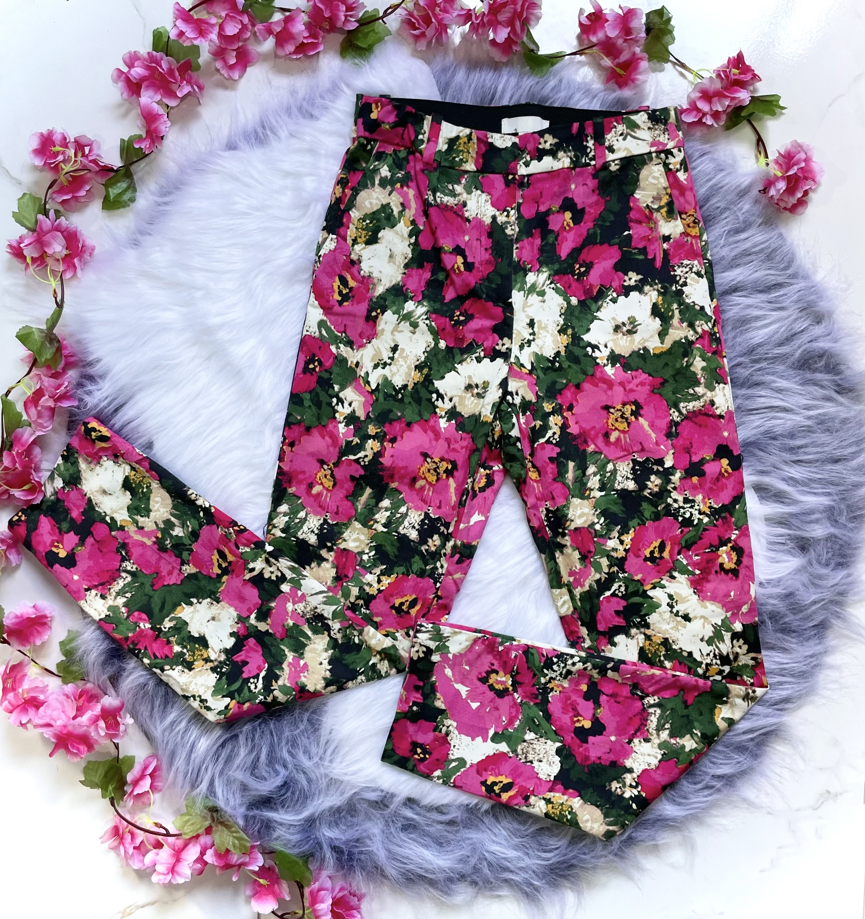 Calça floral colorida