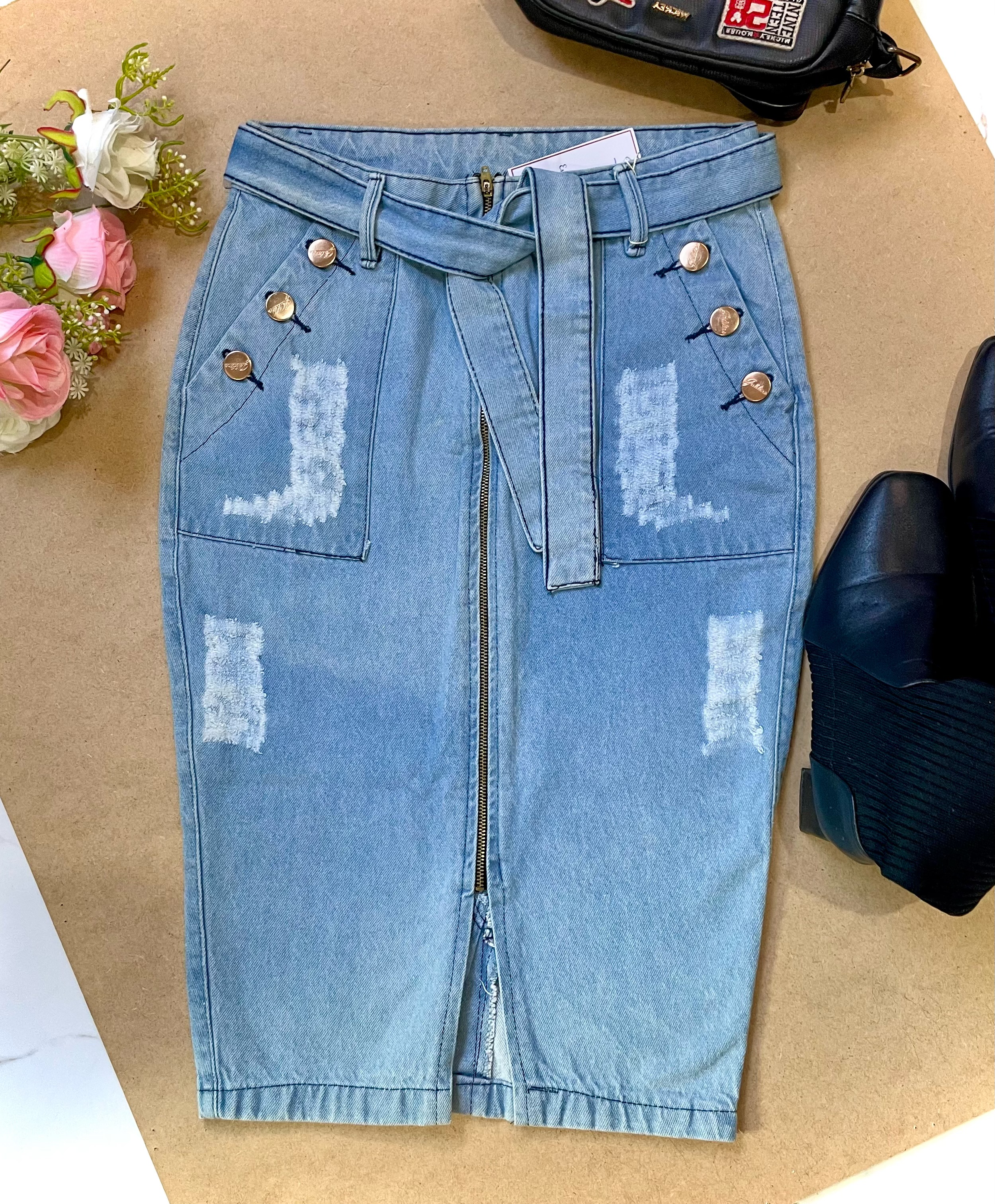 Saia jeans Lápis Tamanho 38