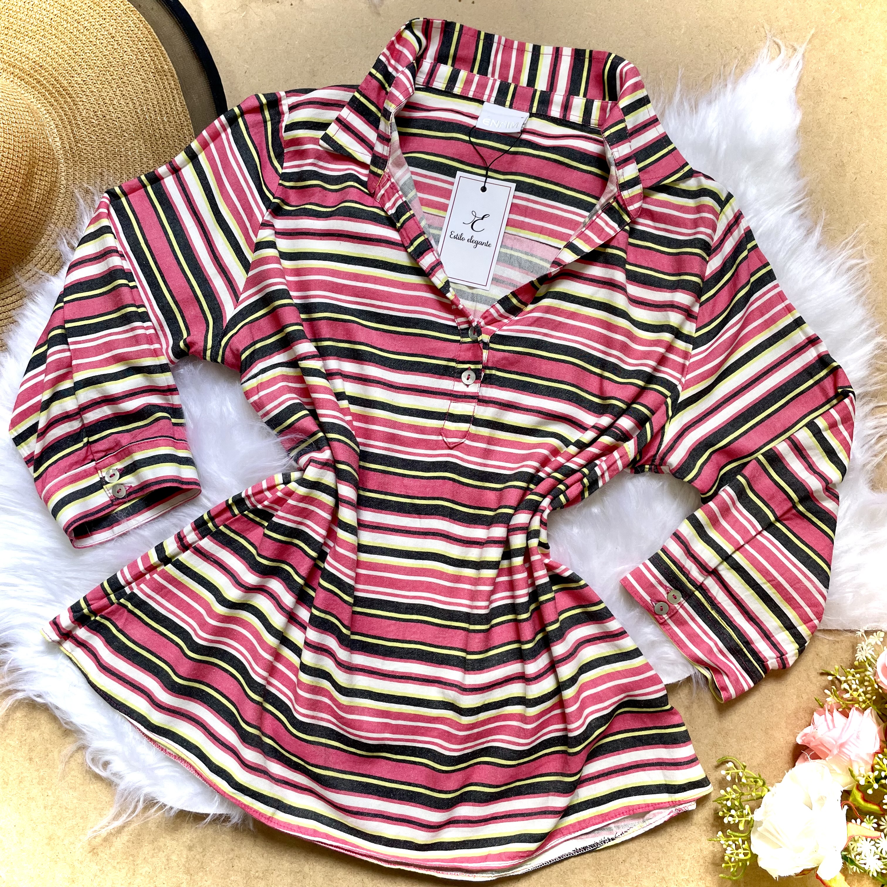 Blusa de listras colorida