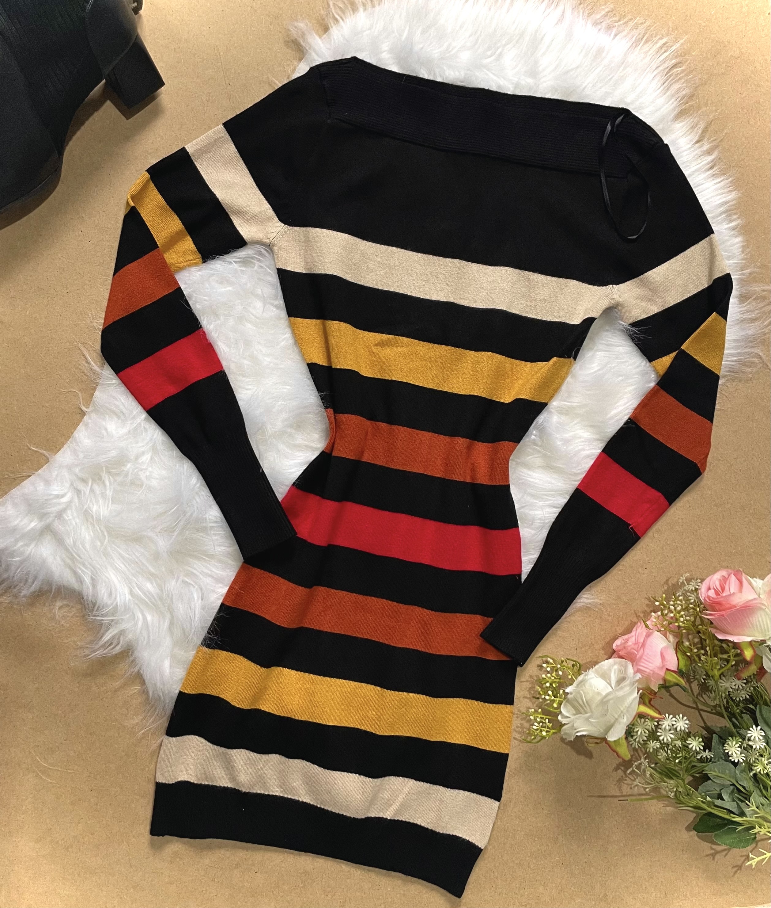 Vestido de listras coloridas