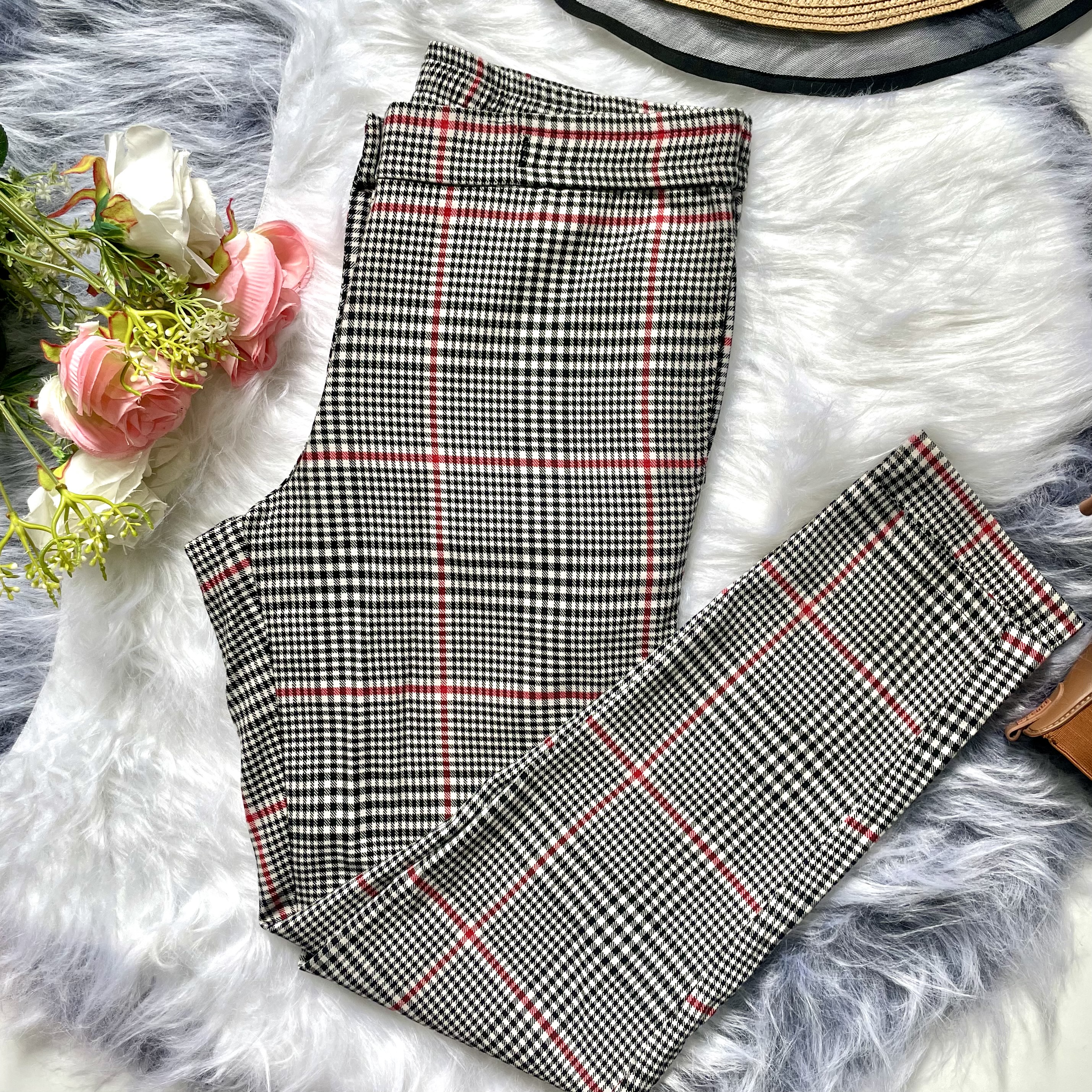 Calça xadrez feminina