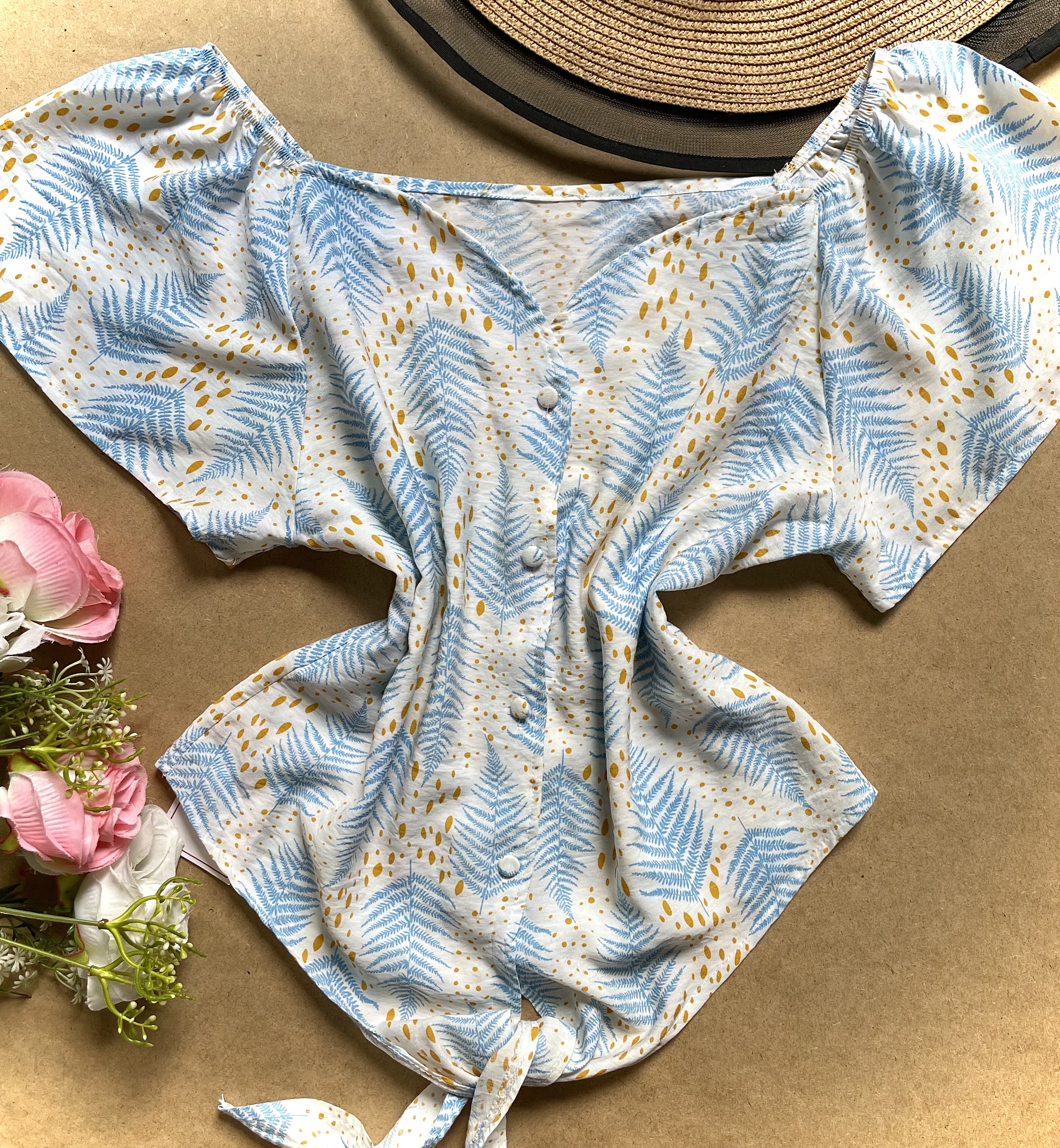 Blusa Floral Azul