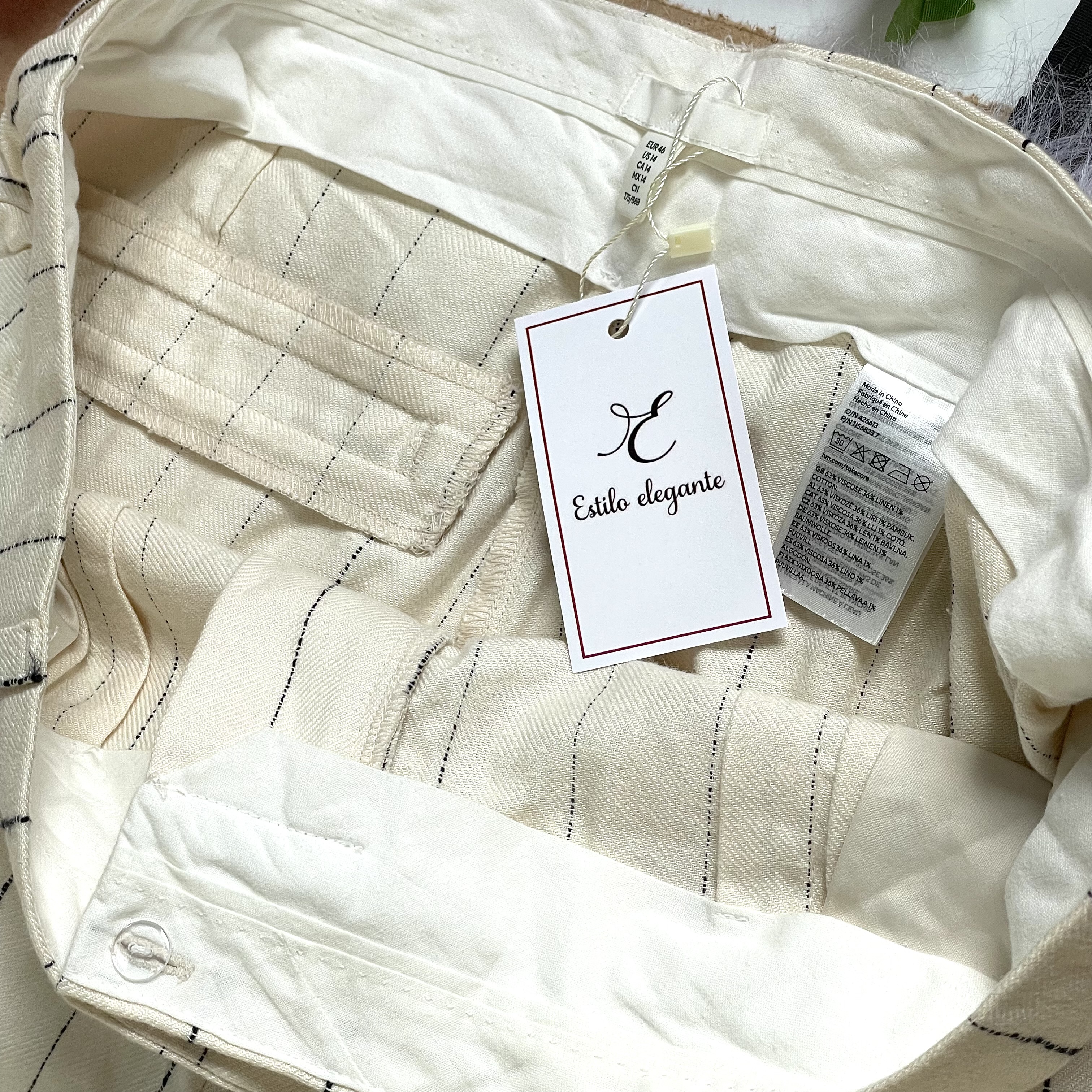 Calça de Linho Listrada