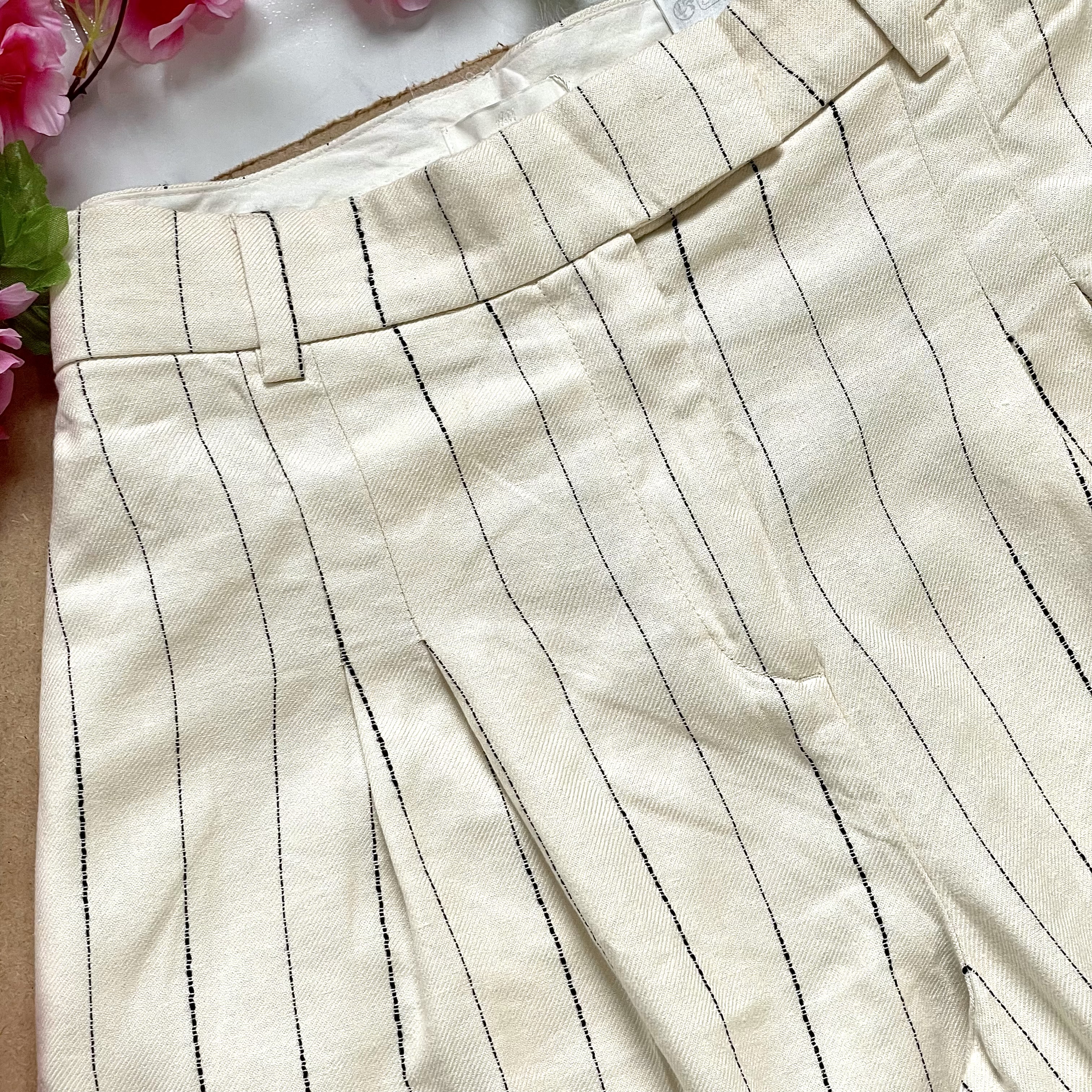 Calça de Linho Listrada