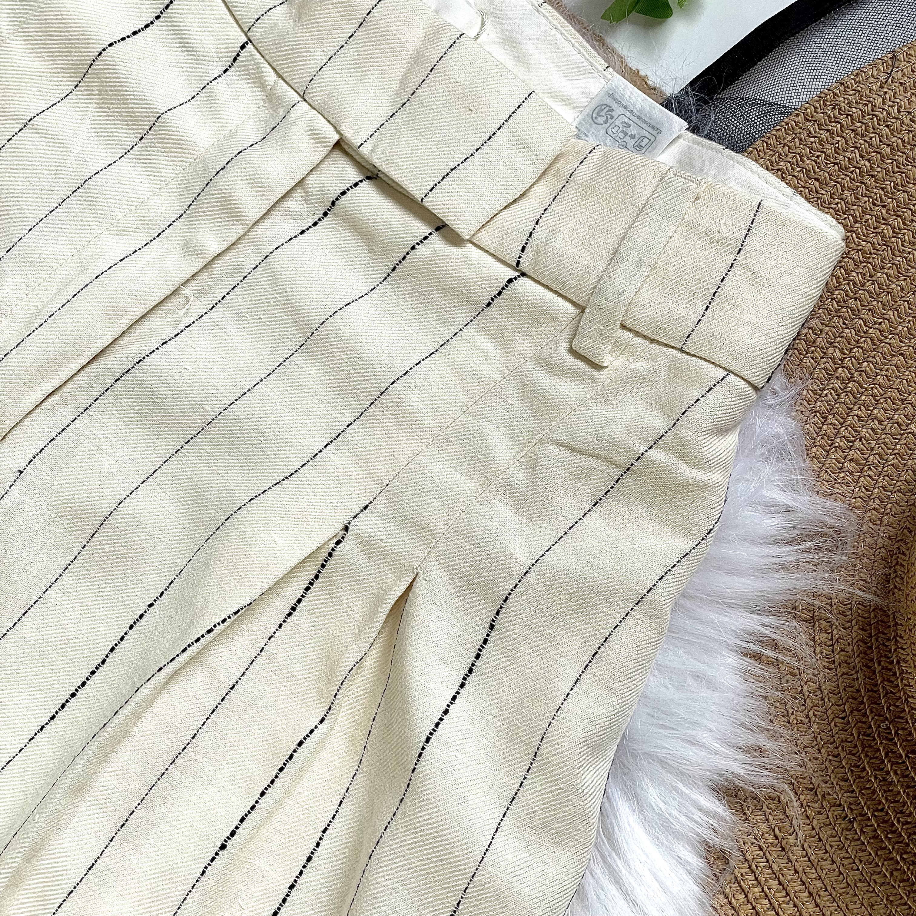 Calça de Linho Listrada