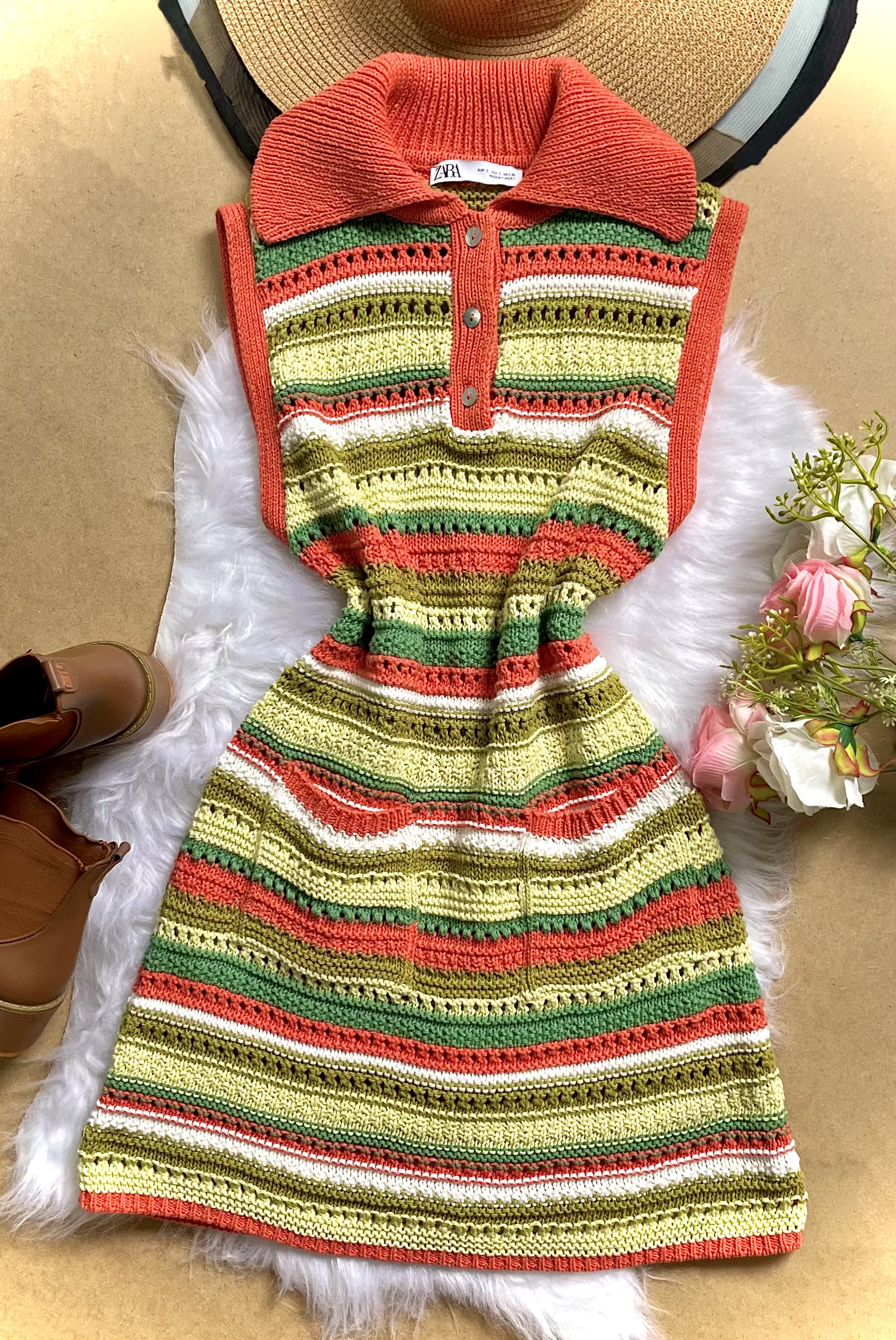 Vestido de Crochê da Zara