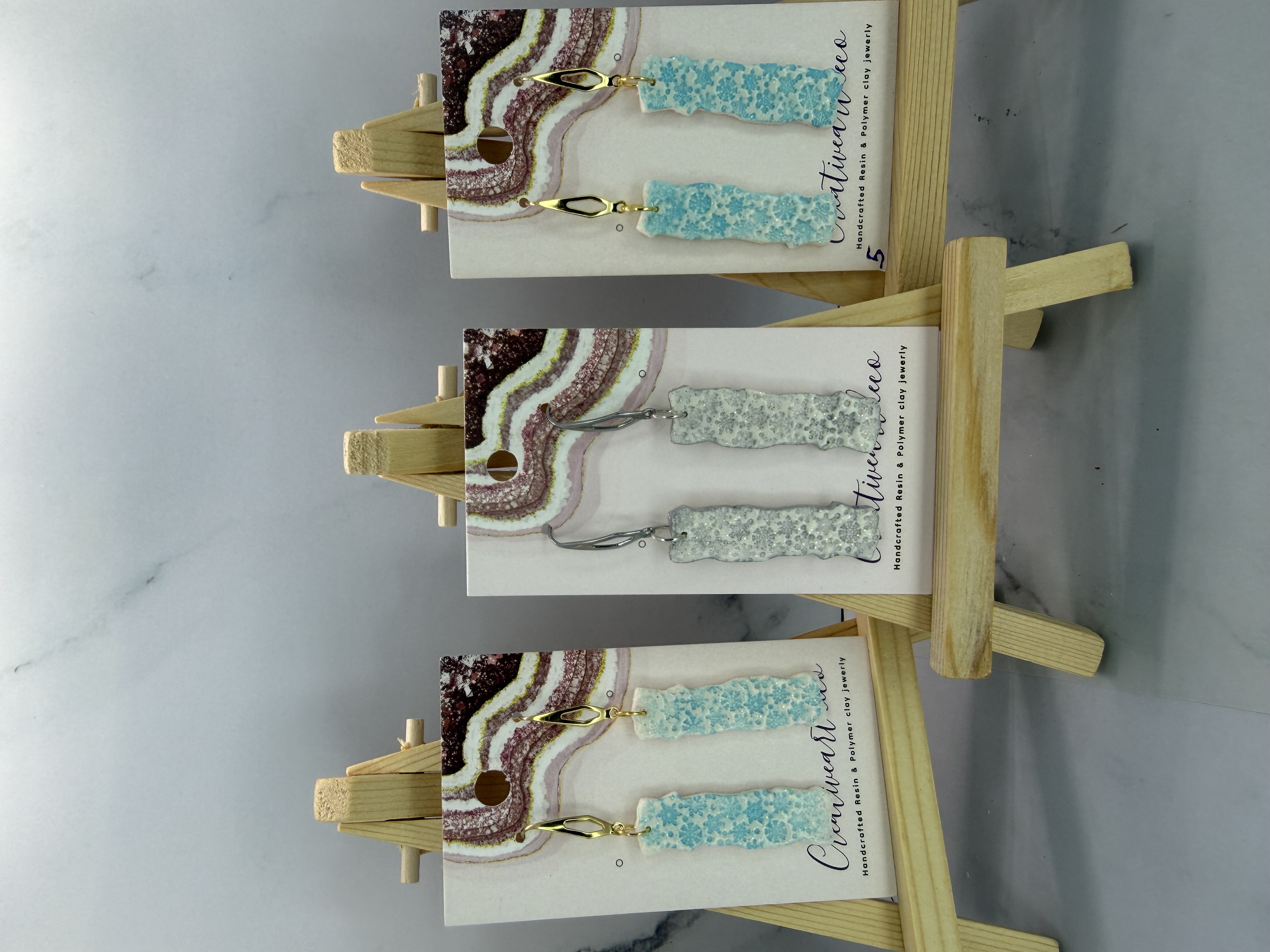 Snowflake Pattern in Winter Blue and Silver