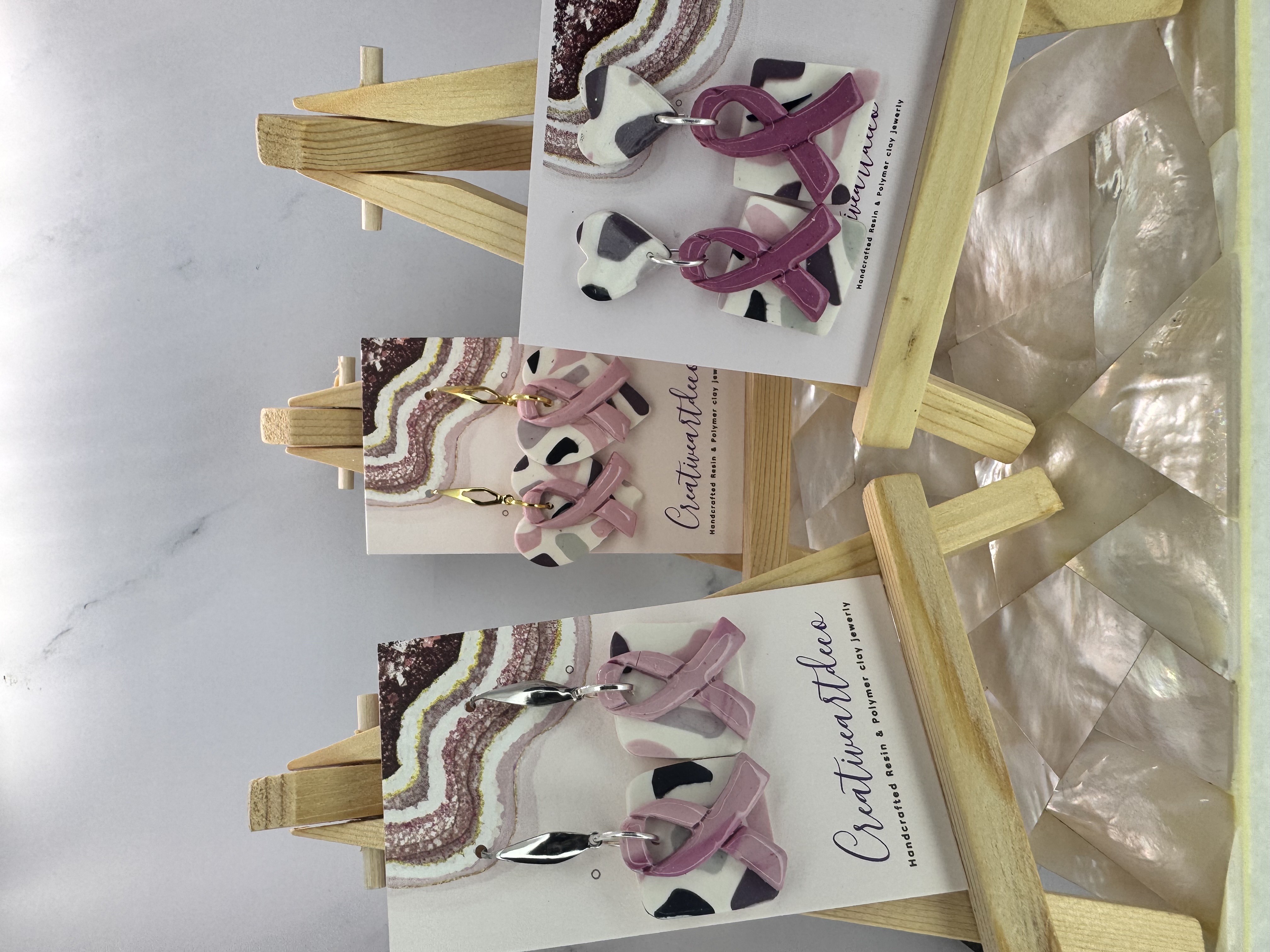 Handcrafted Ribbon Awareness Earrings