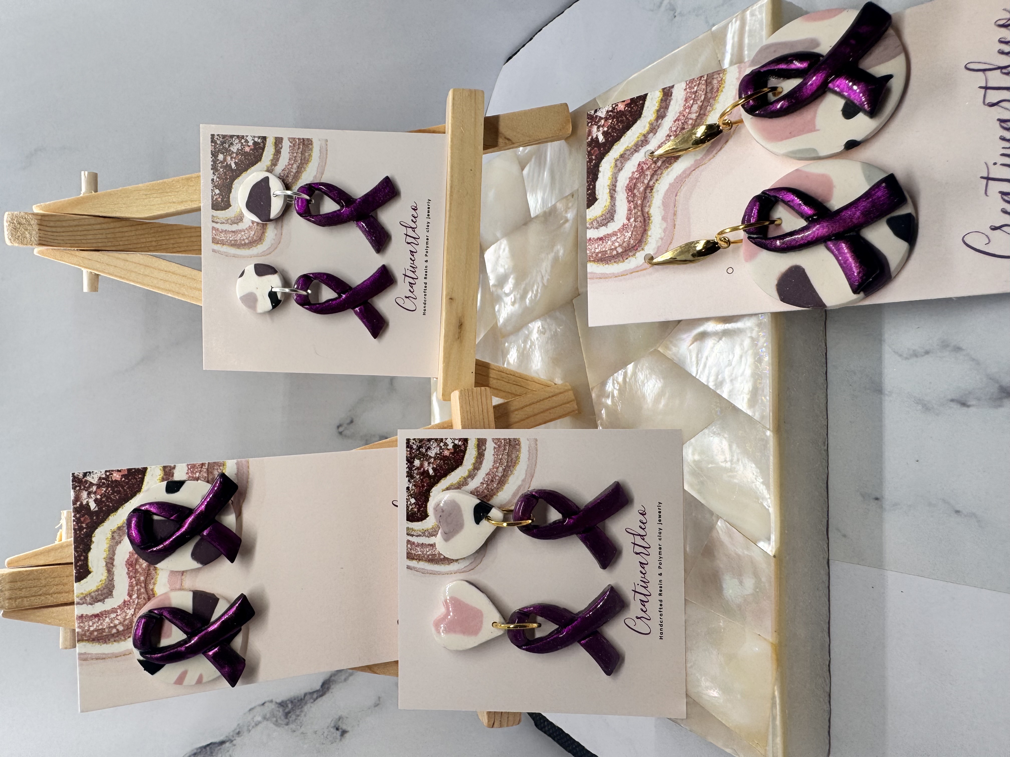 Handcrafted Awareness Ribbon Earrings