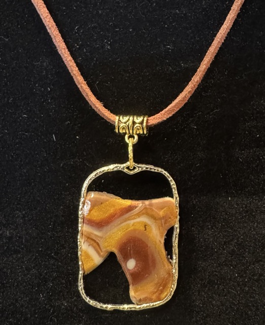 Handcrafted Geo Faux Stone Clay Pendant