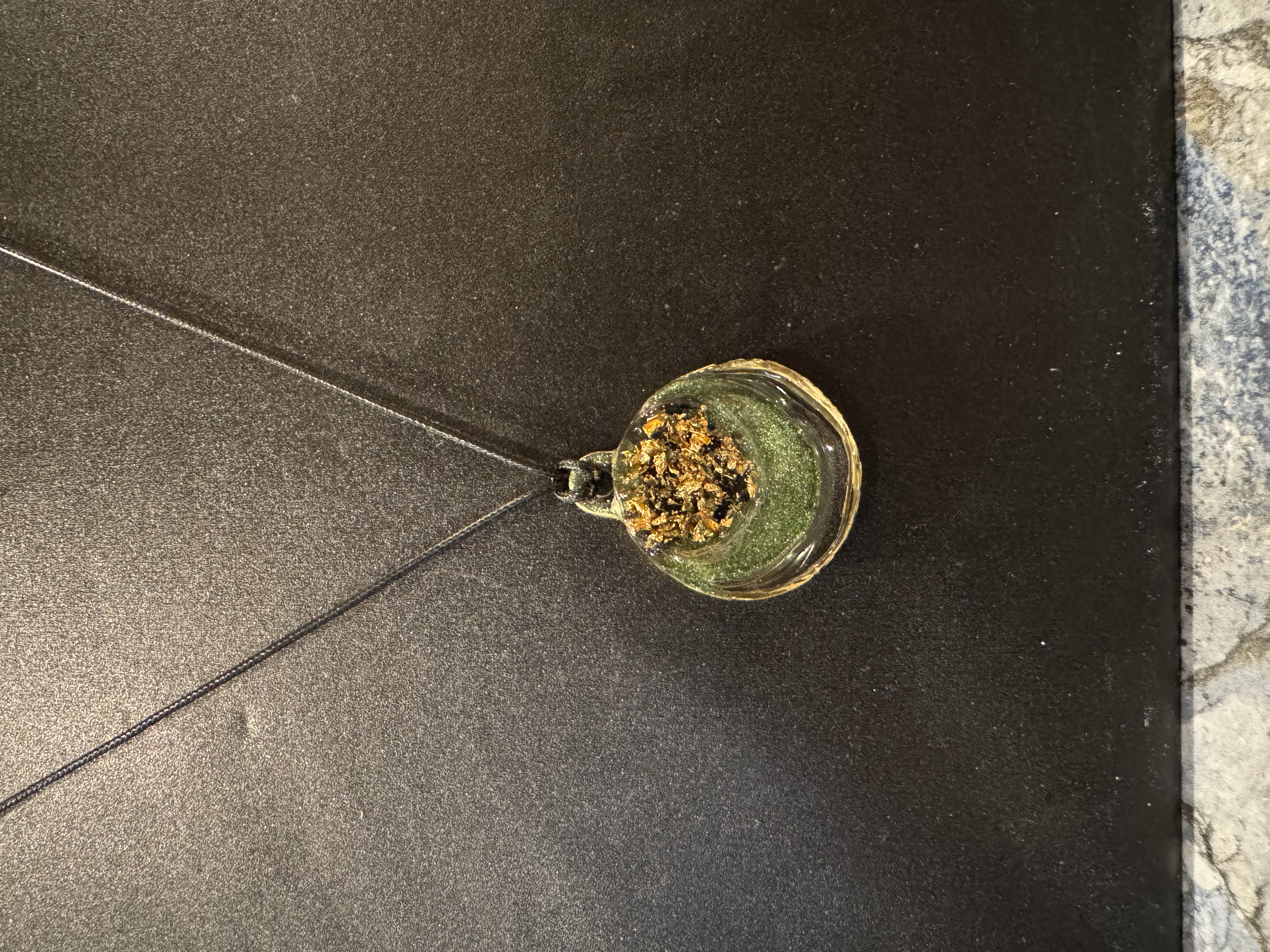 Handcrafted Resin and Gold Foil Pendant