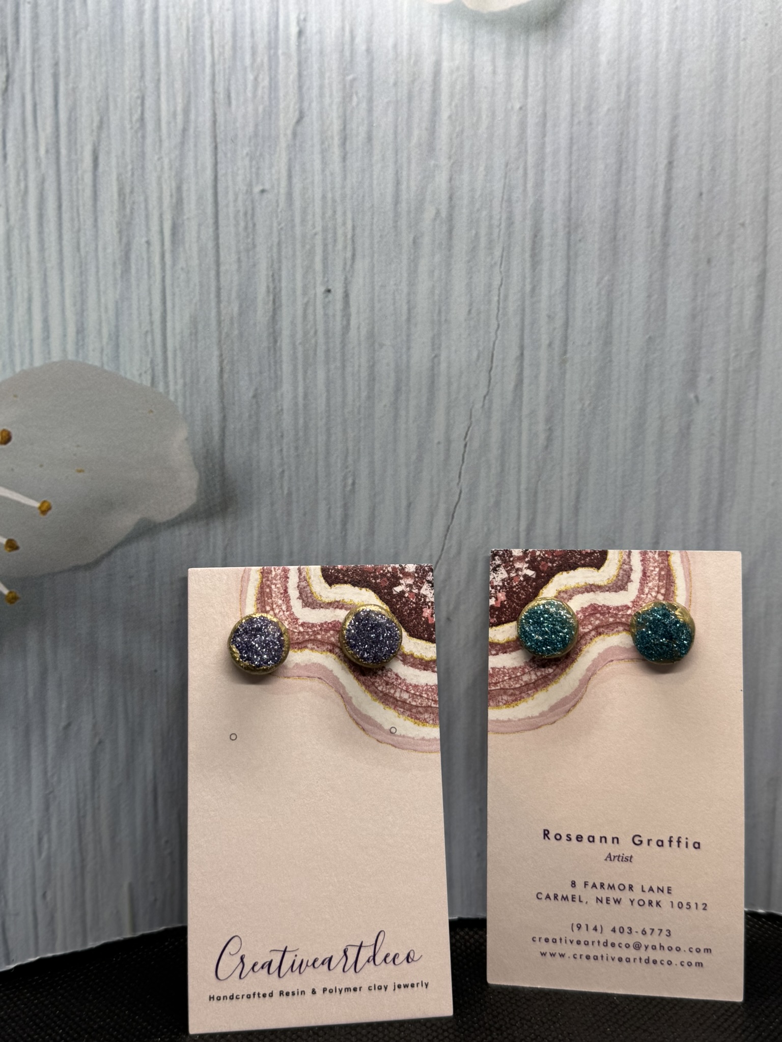 Drusy circle studs