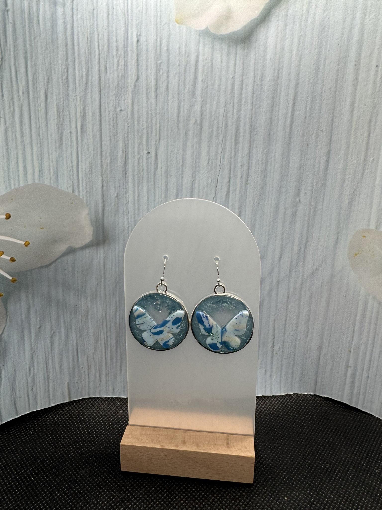 Butterflys and Resin dangle earrings