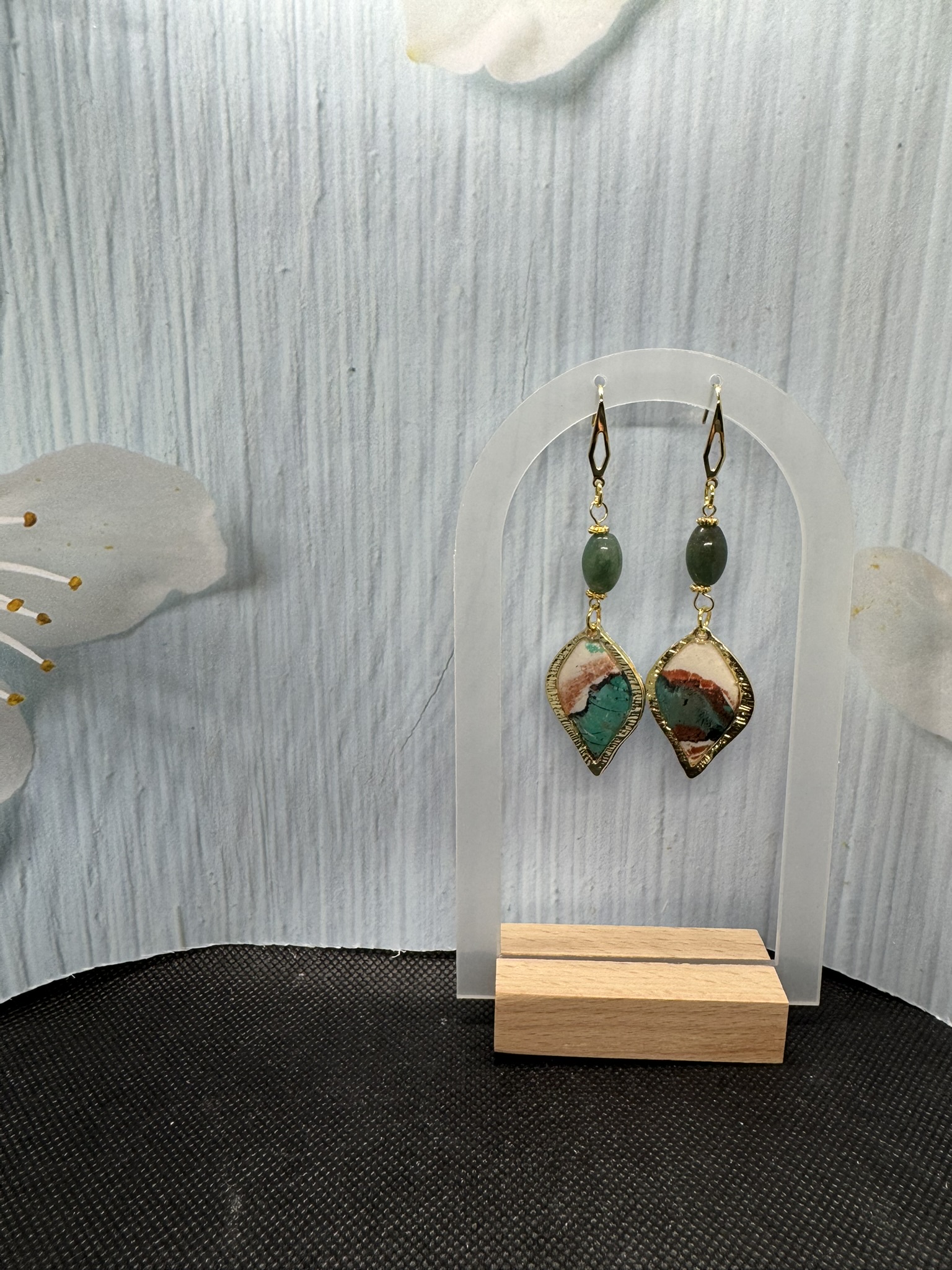 Textured Free Form Clay Dangle Earrings