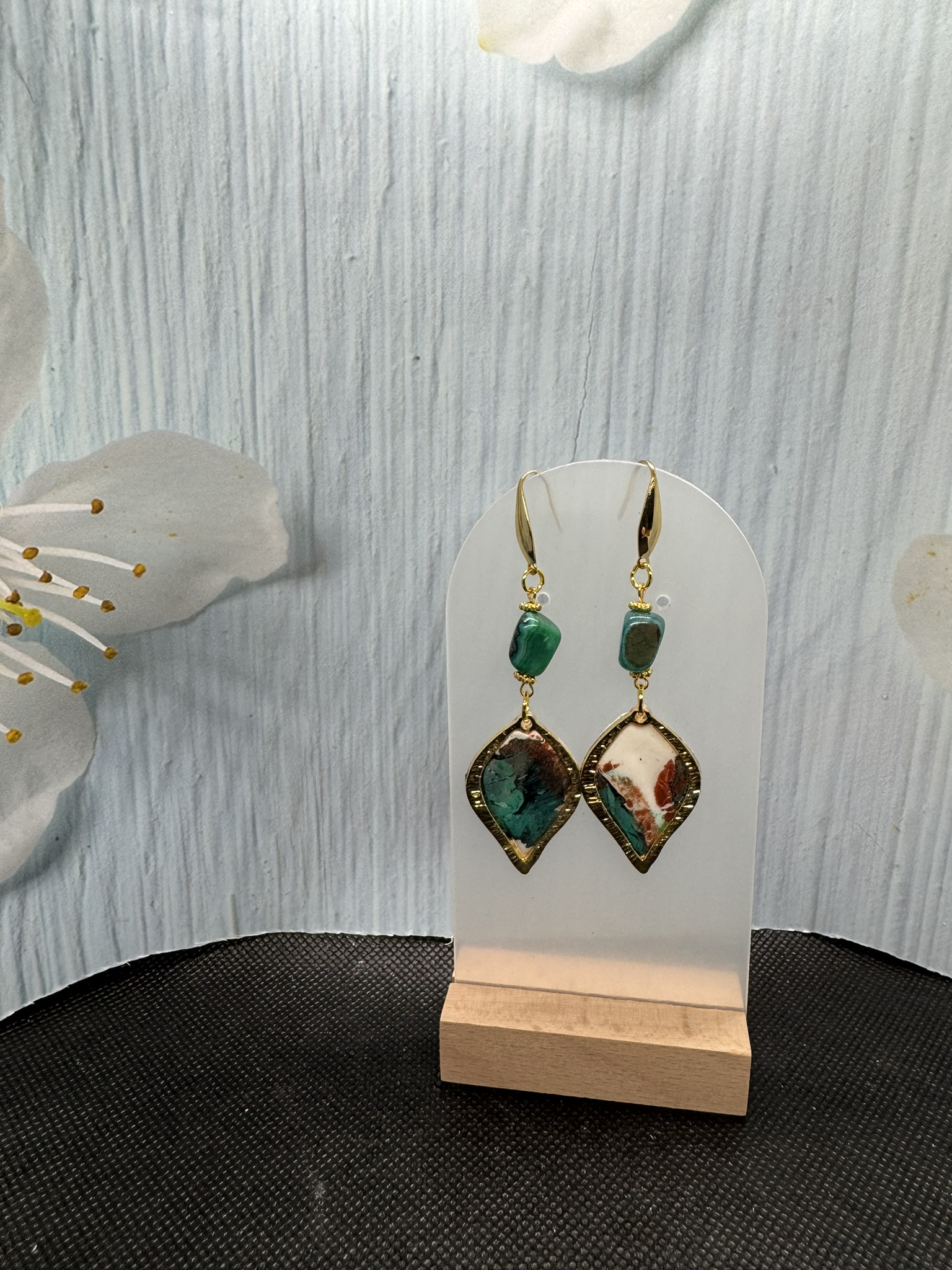 Textured Free Form Clay Dangle Earrings