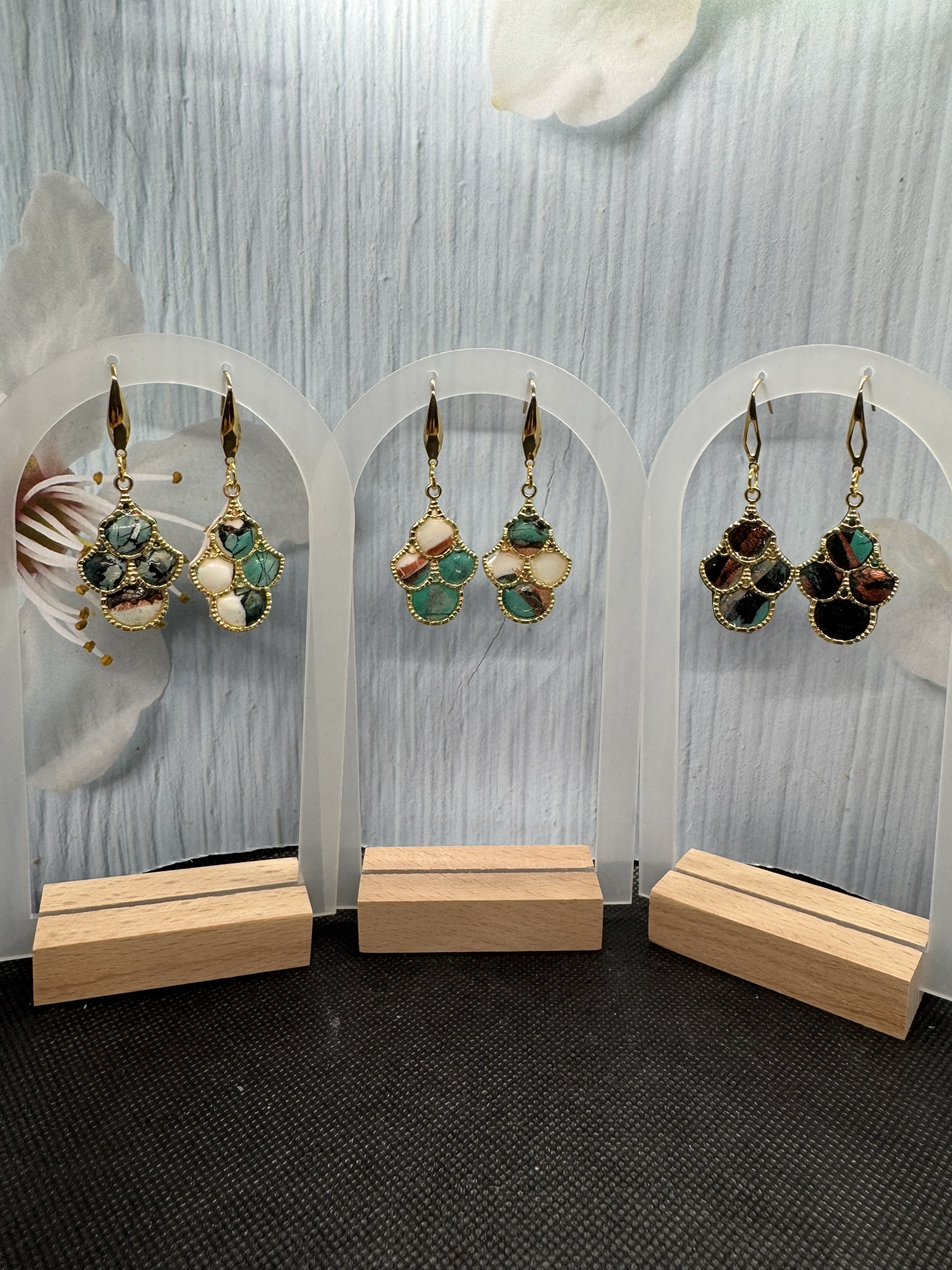 Geometric Dangle Clay Earrings