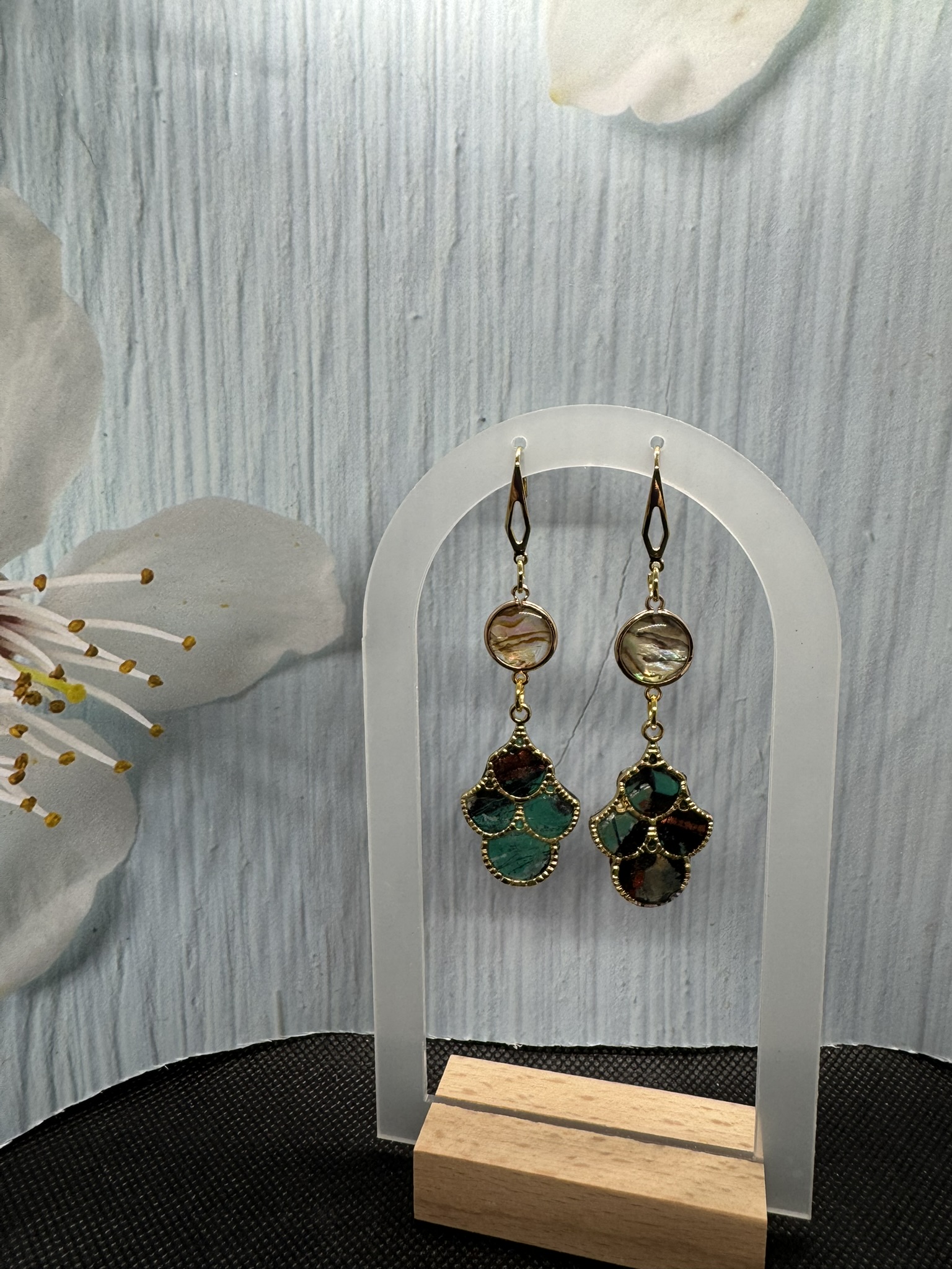 Geometric Dangle Clay Earrings