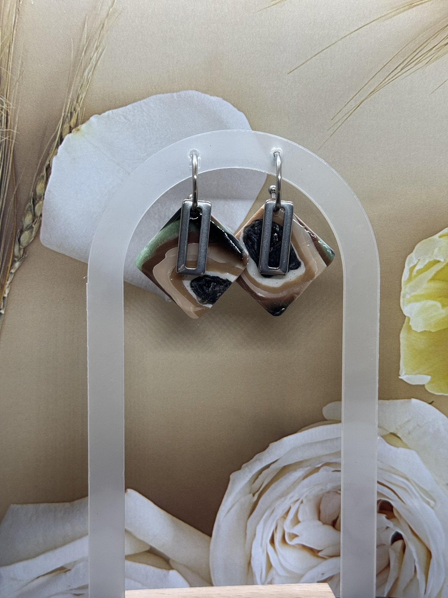 Geometric Sqaure Dangle Earrings