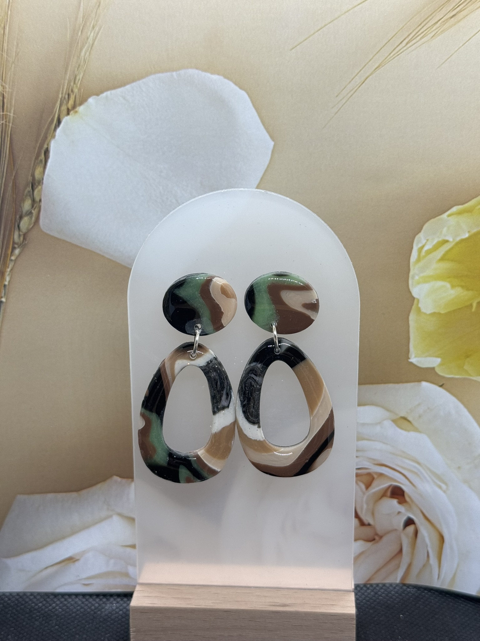 Oval Hoop Dangle Earrings