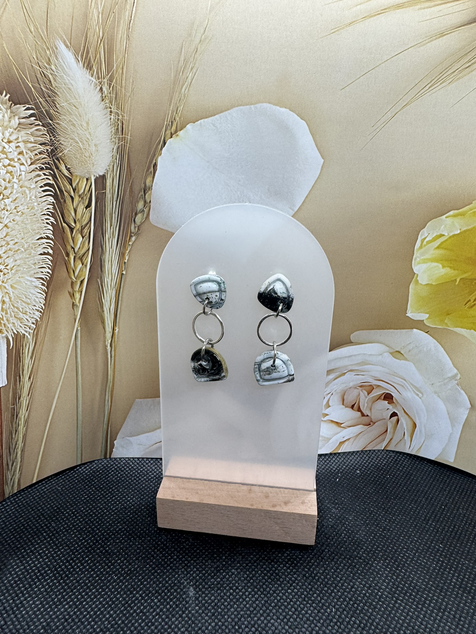 Marble Patterned Dangle Earrings