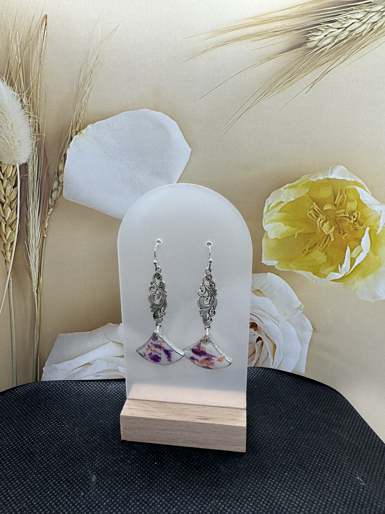 Faux Opal Dangle Earrings