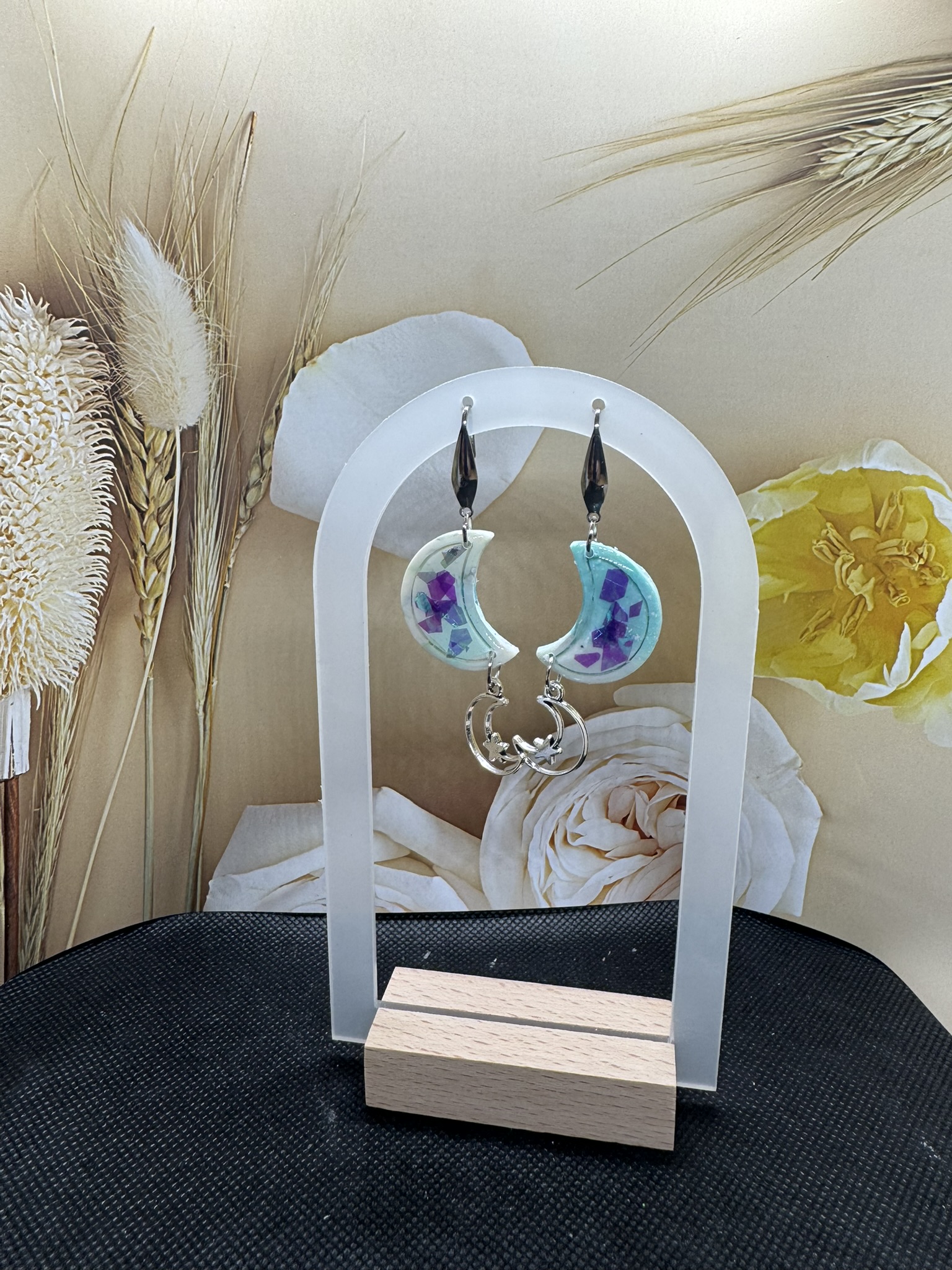 Faux Opal Mood Dangle Earrings