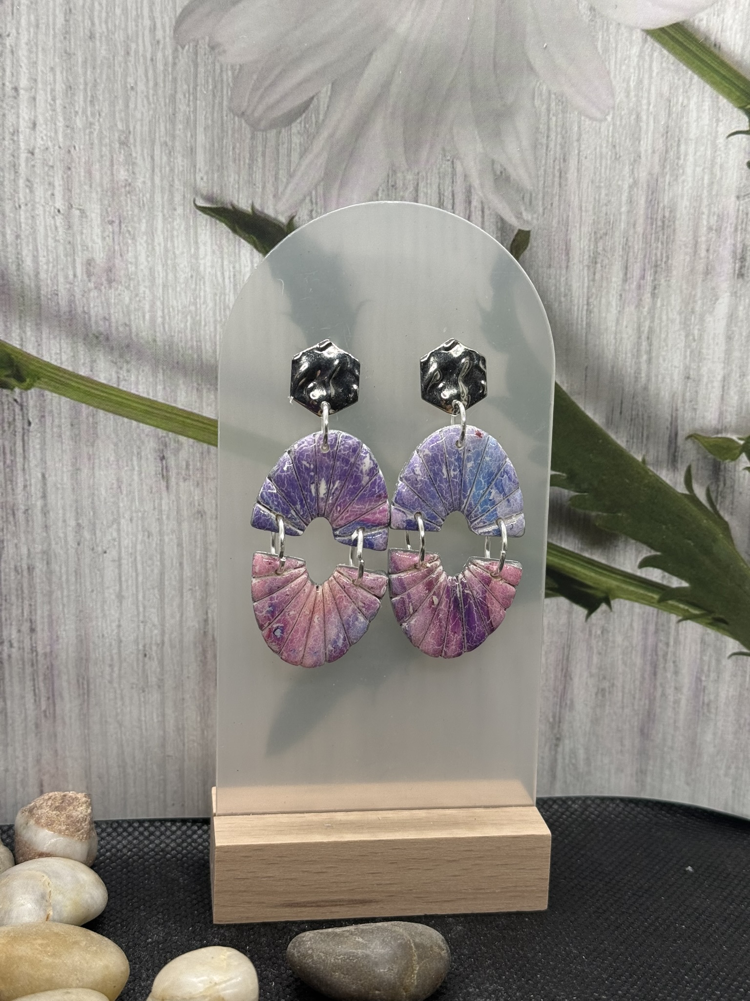 Bohemian style pastel clay earrings