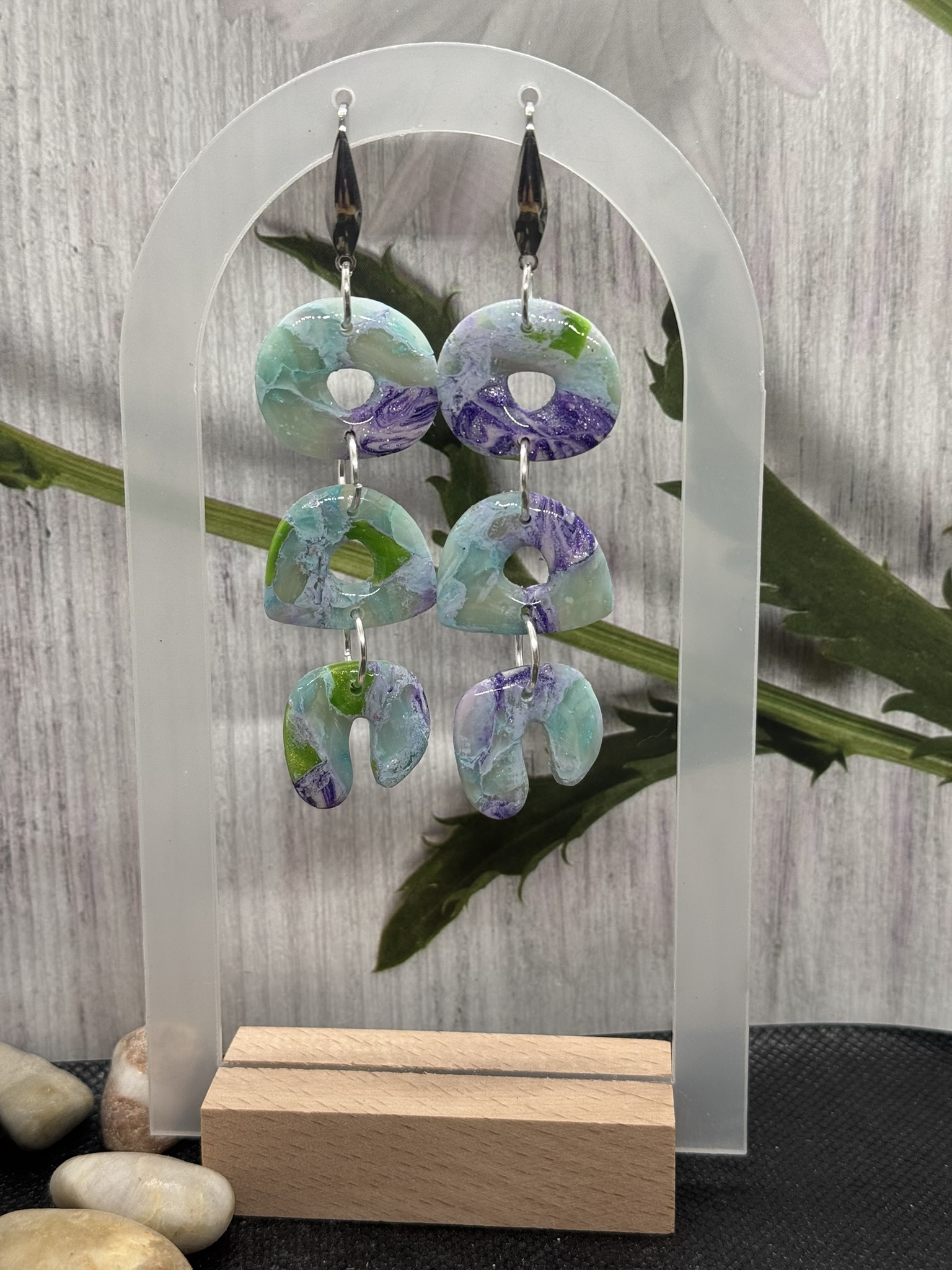 Geometric Pastel Organic Earrings