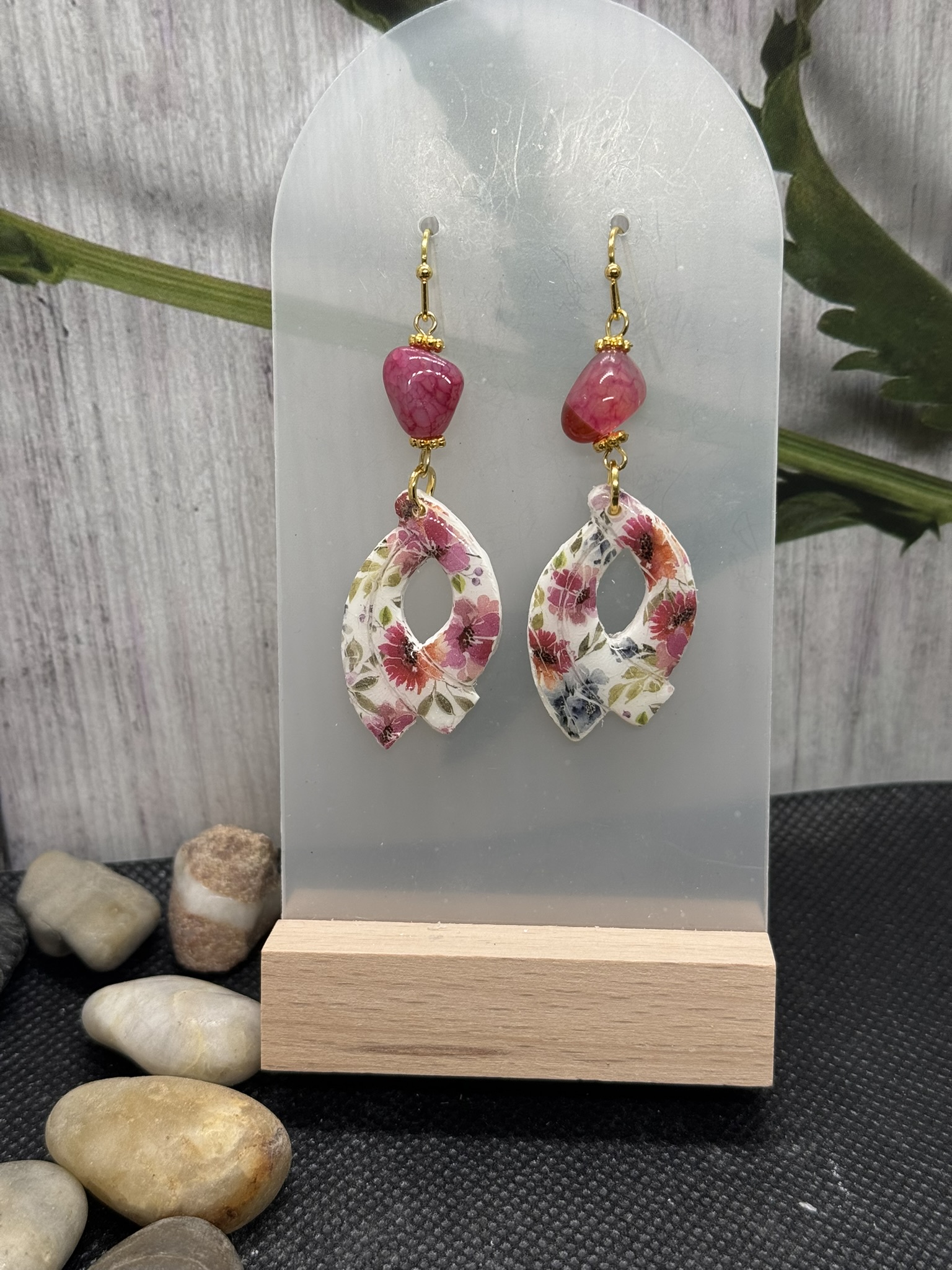 Floral and Gemstone Earrings