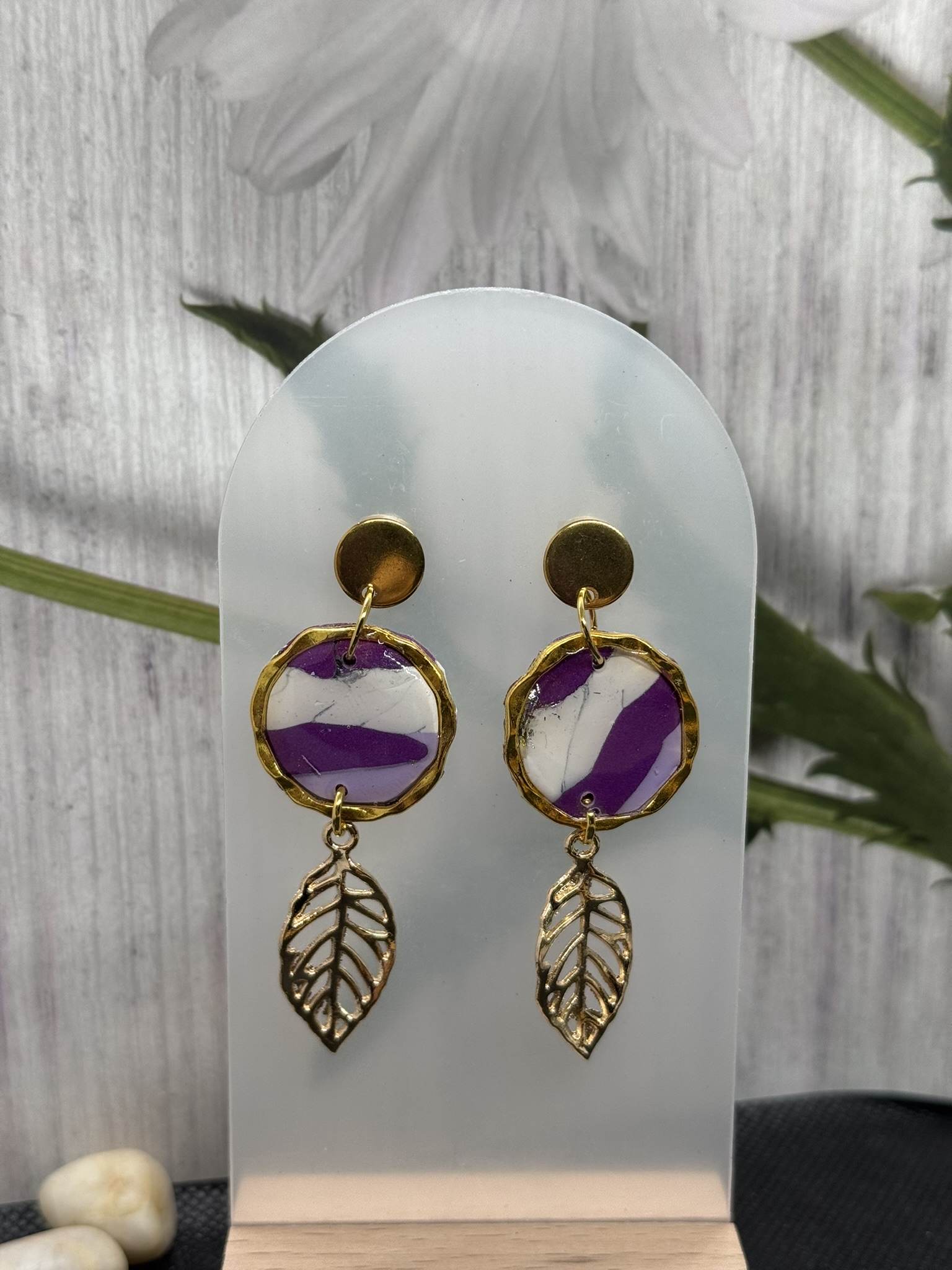Trendy Leaf Clay Earrings