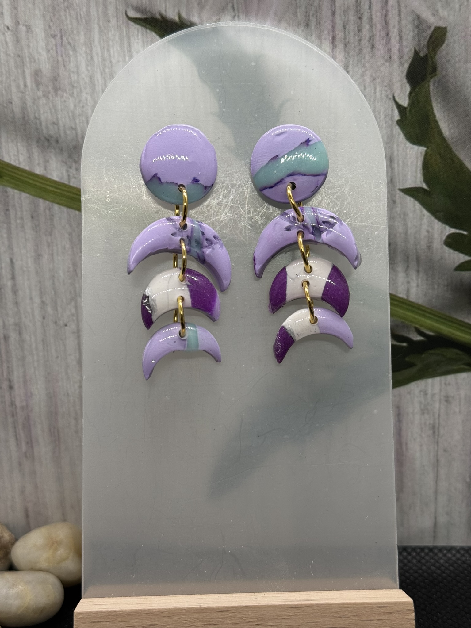 Lunar Stages Clay Earrings