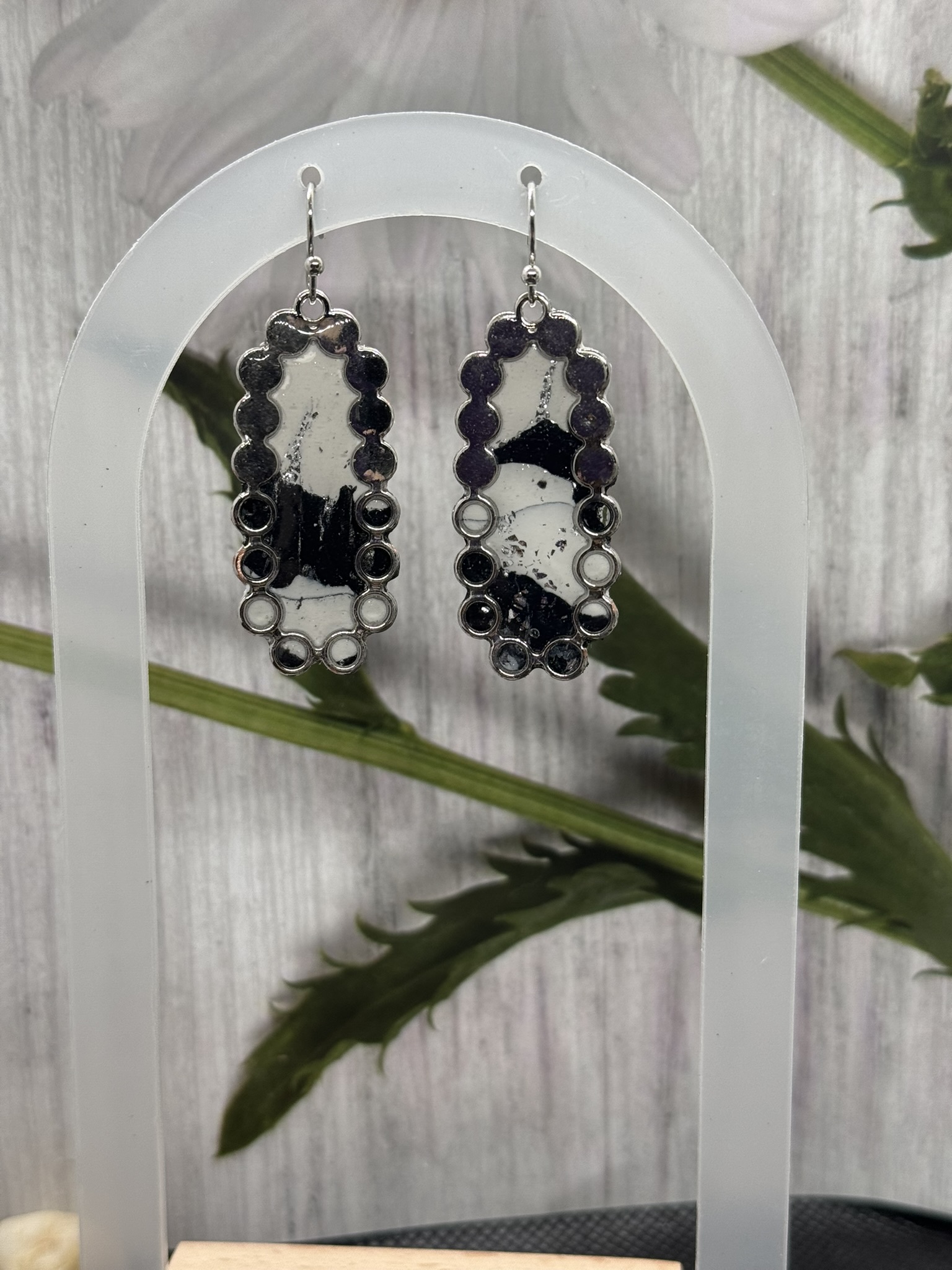 Snakeskin Clay Dangle Earrings