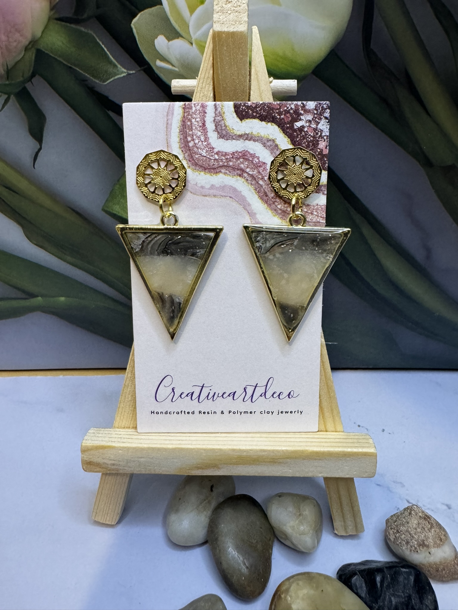 Faux Clay Geometric drop earrings