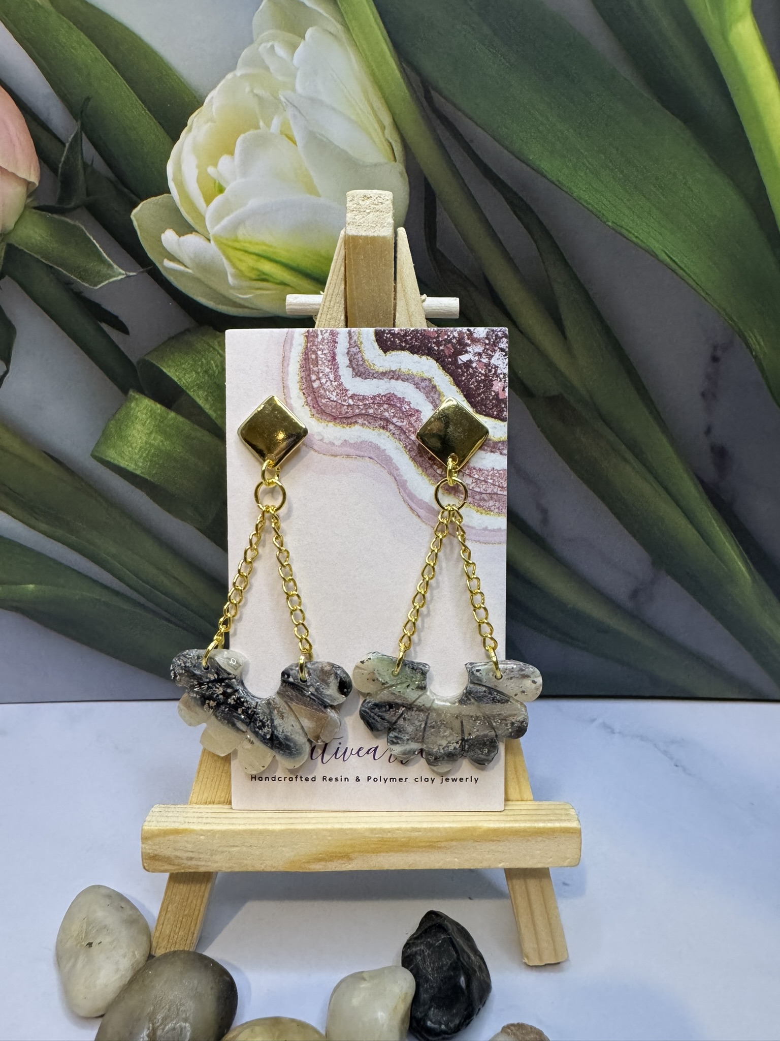 Floating Flower on a Gold Chain