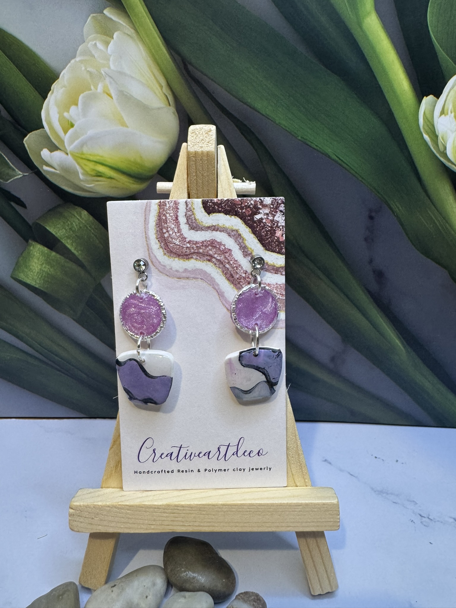Faux stone Clay and Resin Dangles