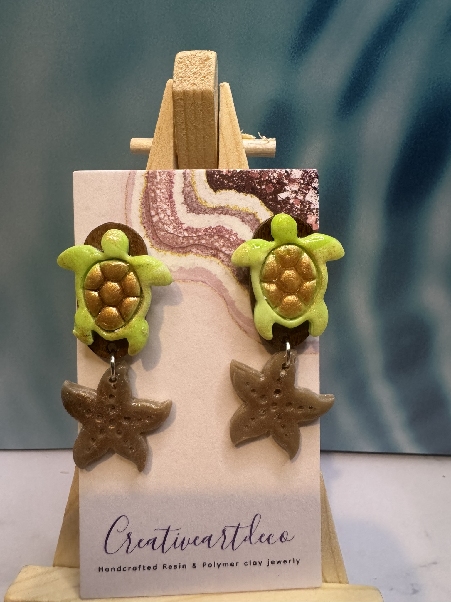  Turtle and Starfish Earrings