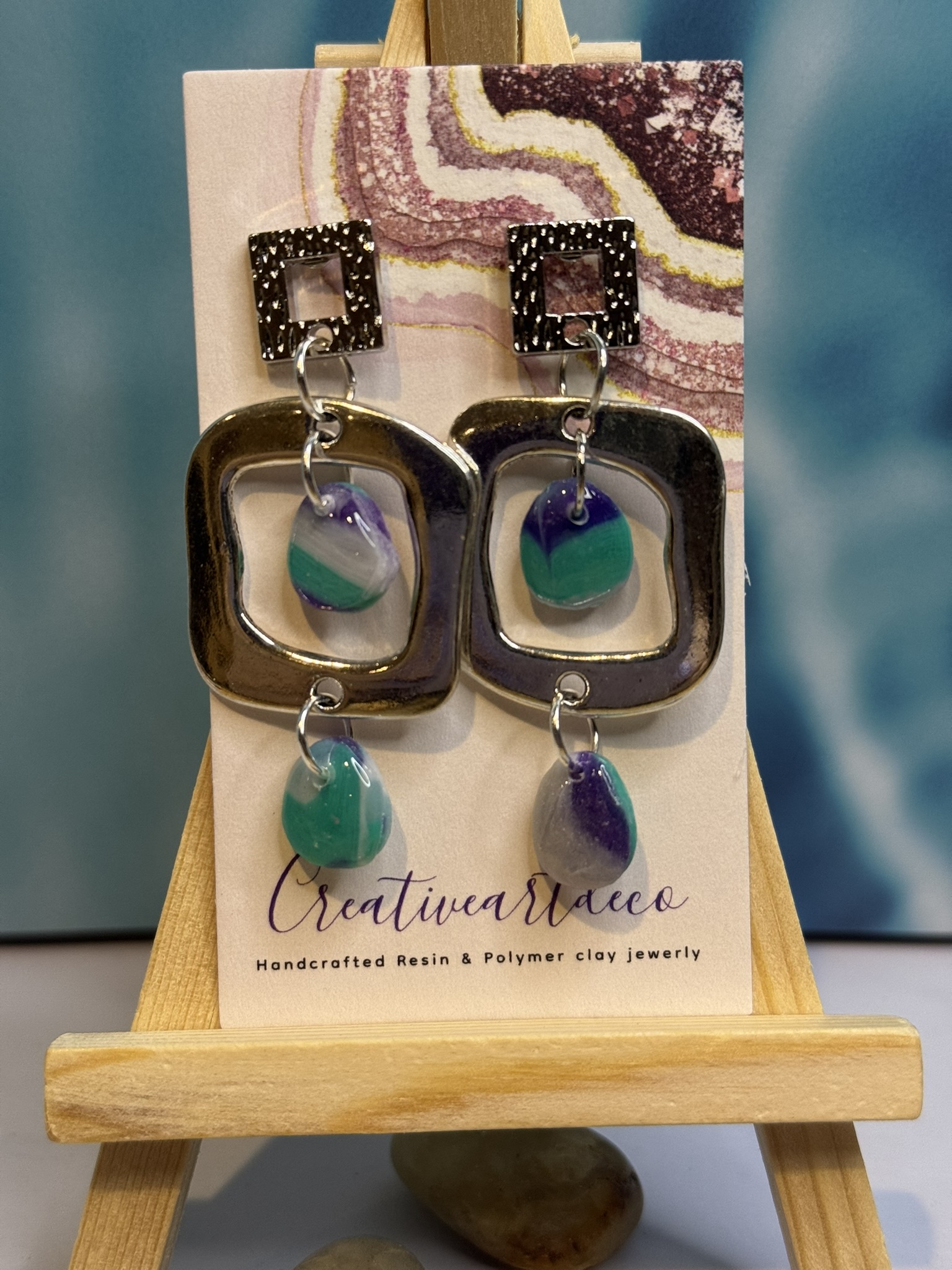 Geometric Faux Stone earrings