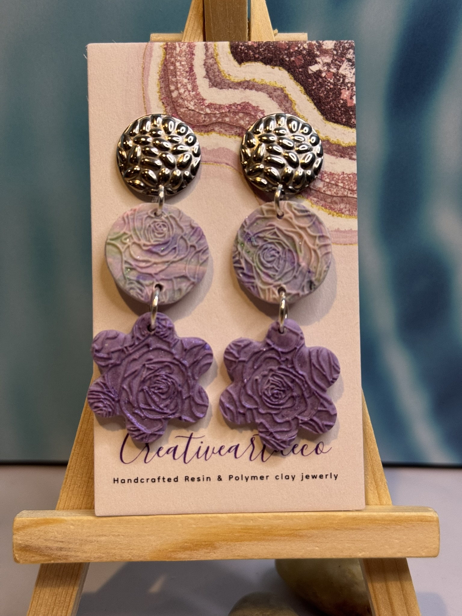 Flower drop earrings