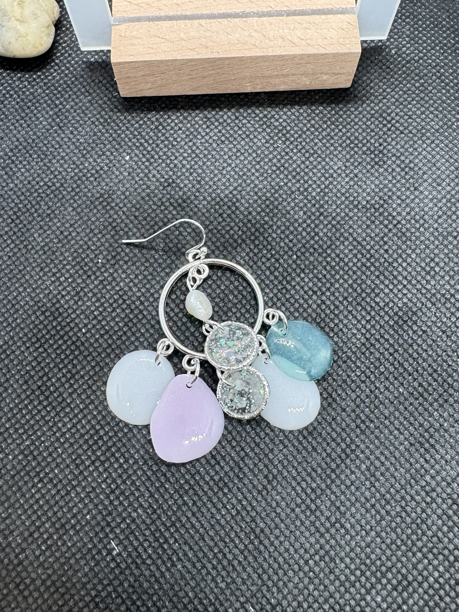 Fresh Water Pearl Resin Dangle Earrings