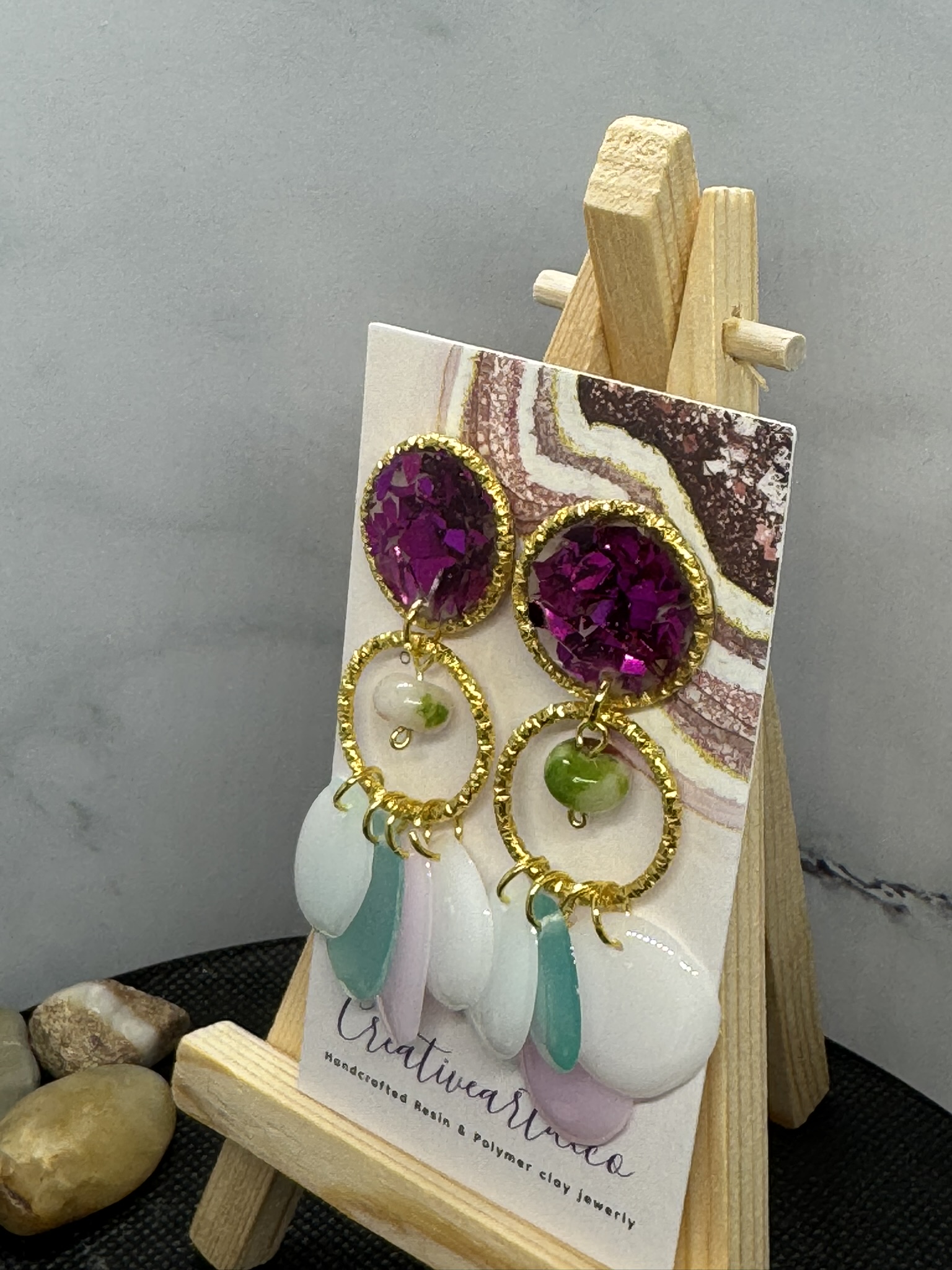 Colorful Resin Statement Earrings