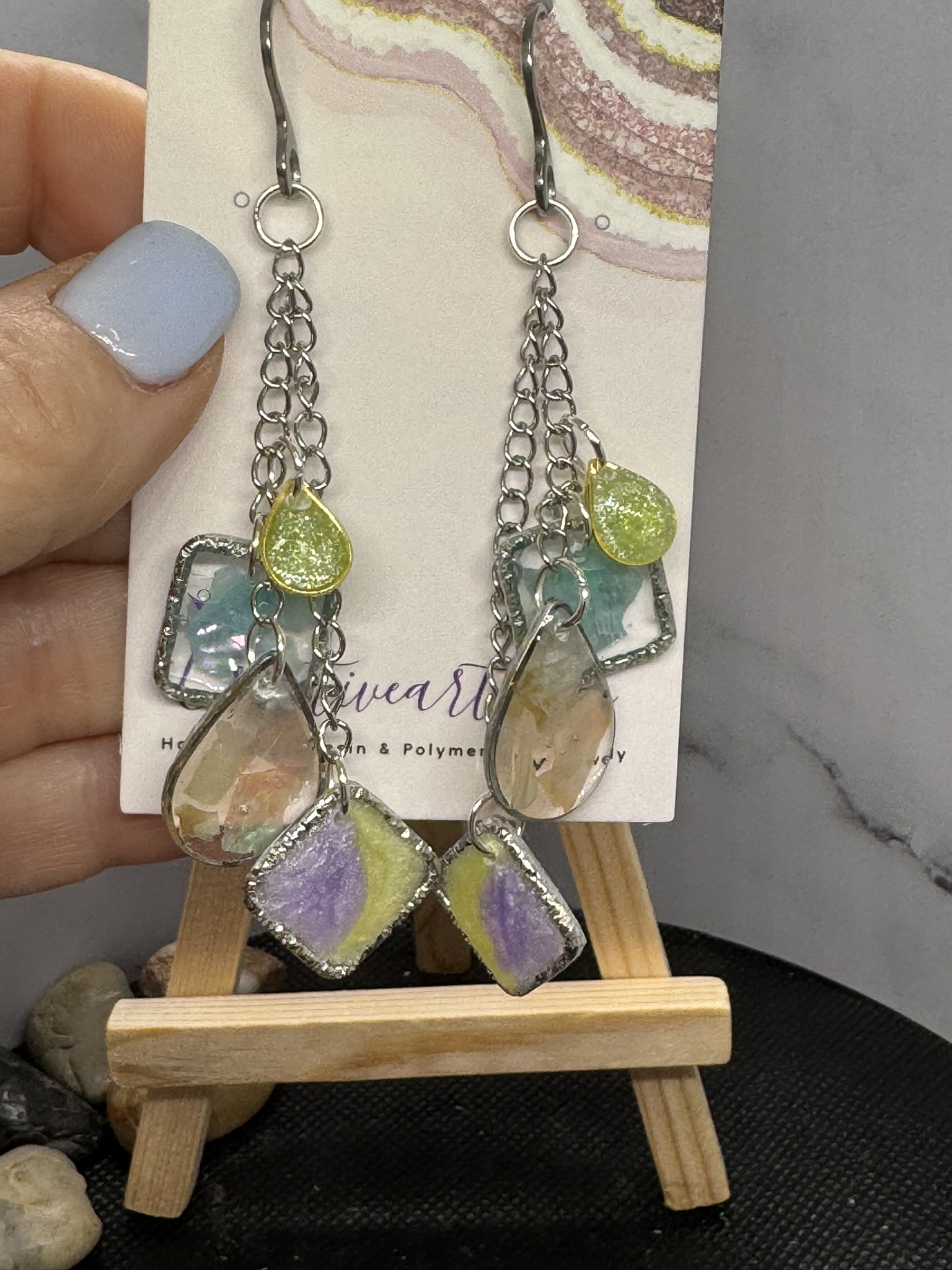 Chain Resin and Abalone Dangles