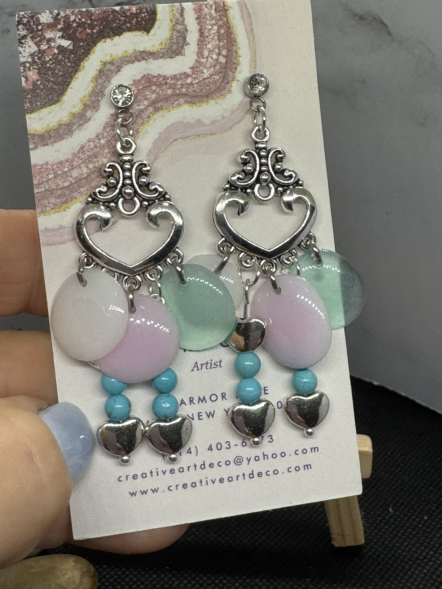 Boho Heart Drop Earrings