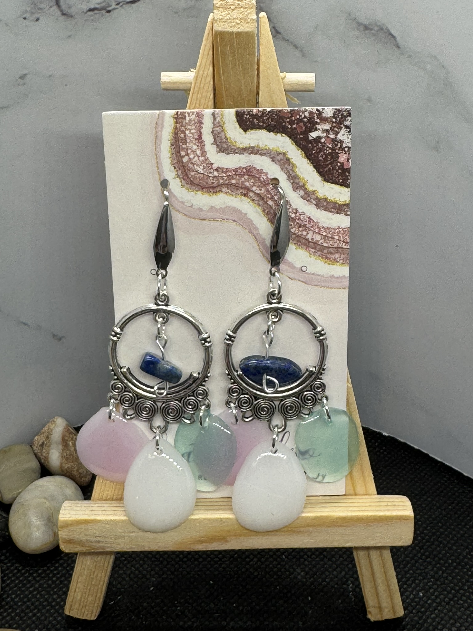 Handcrafted Boho Earrings and Blue Jasper