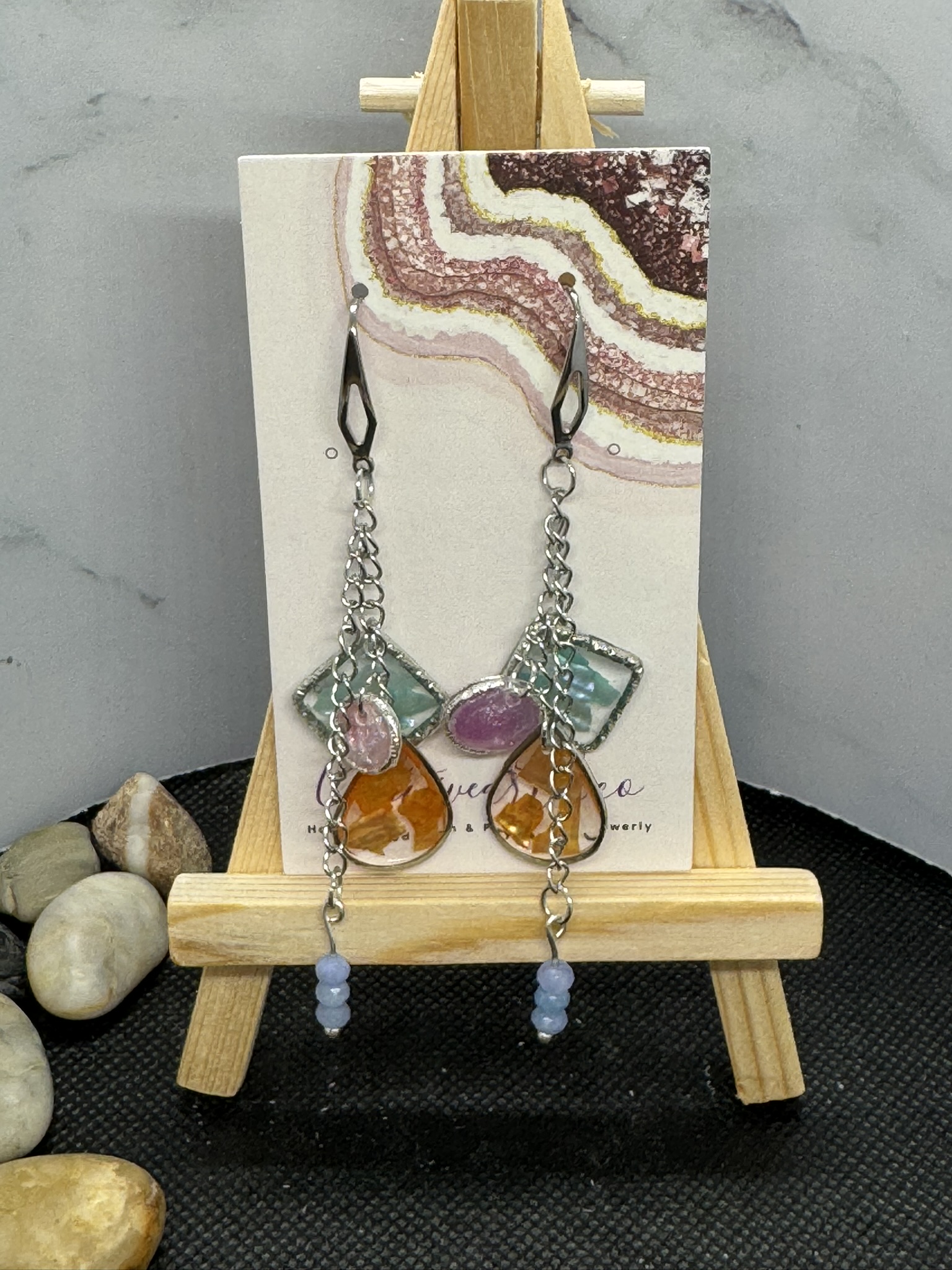 Handcrafted Gemstone Drop Earrings