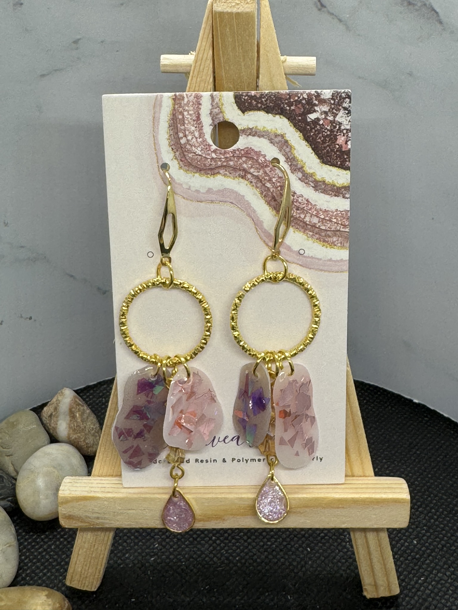 Elegant twisted Golden Dangle Earrings