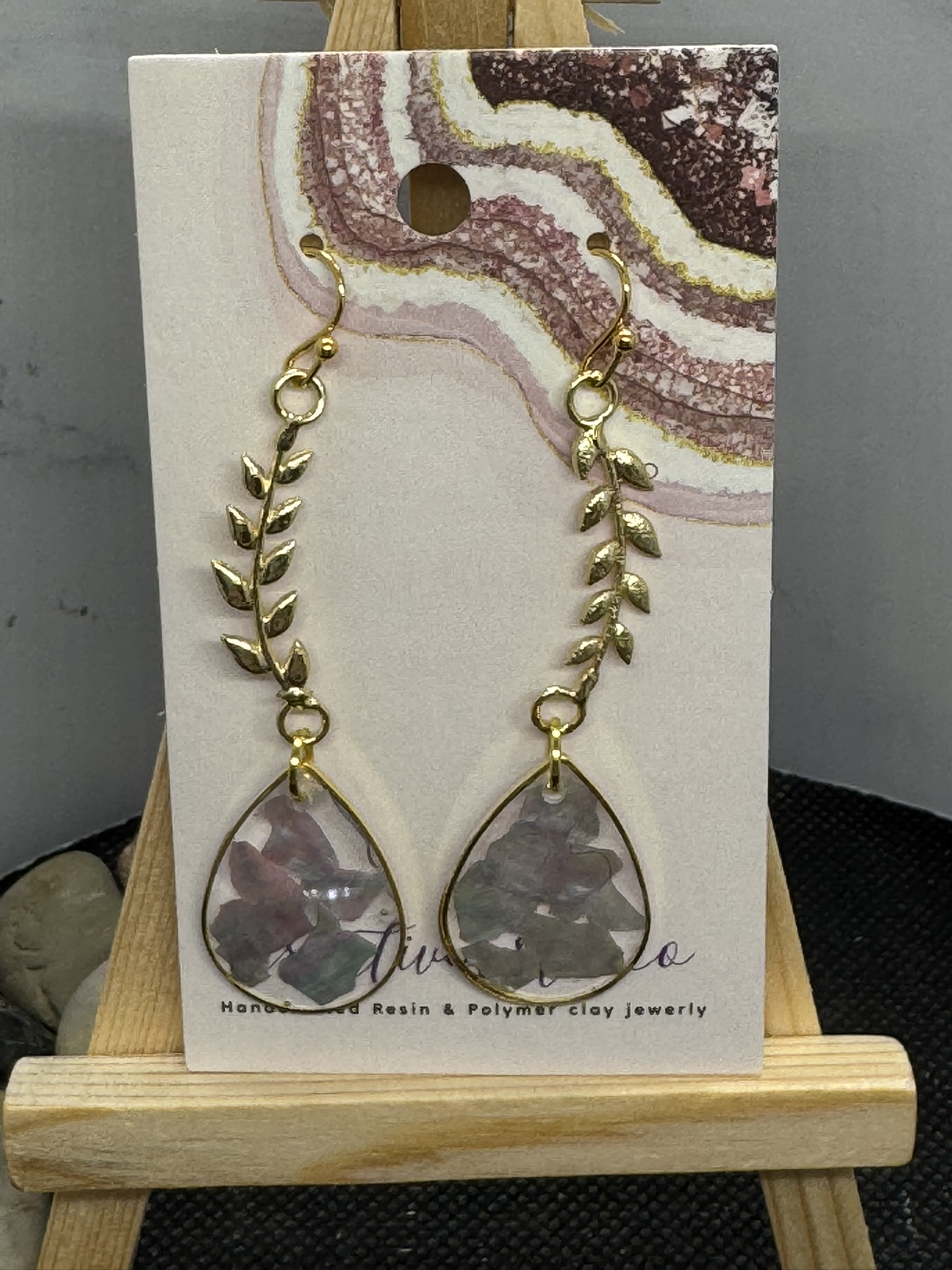 Abalone Leaf Dangles