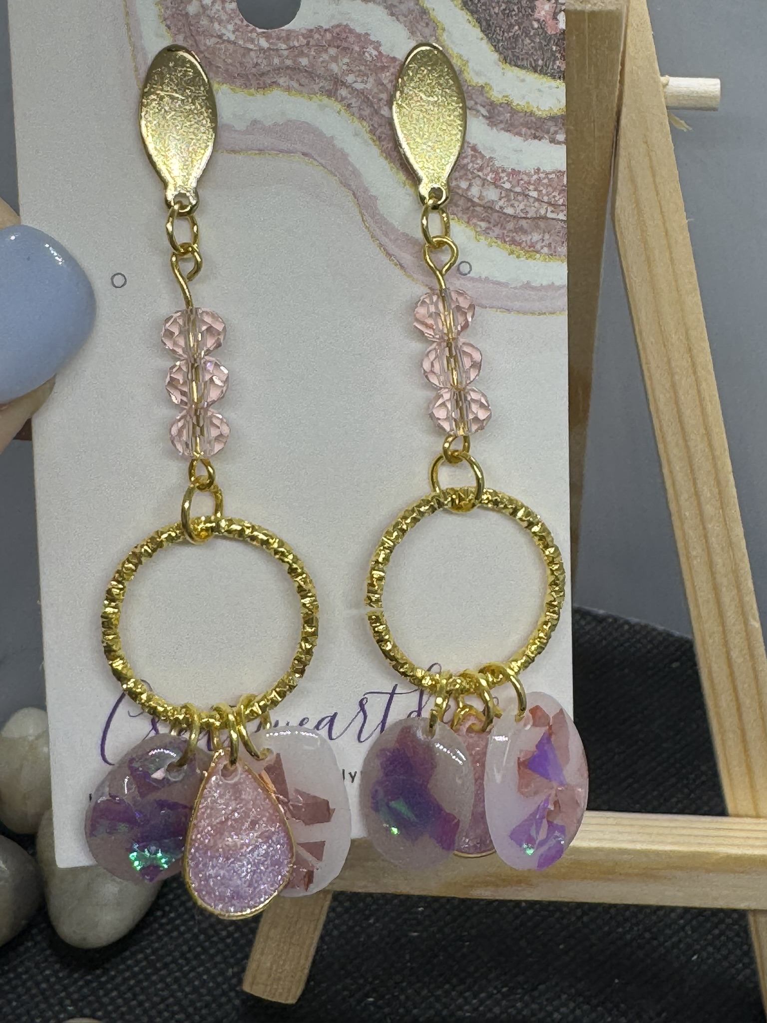 Circular Dangles with Crystal Beads