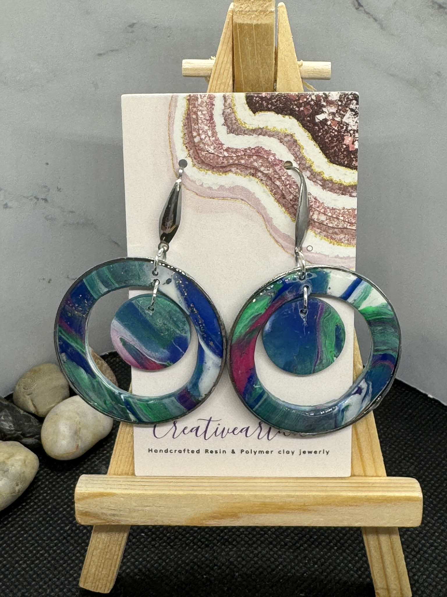 Colorful Double Circle Earrings